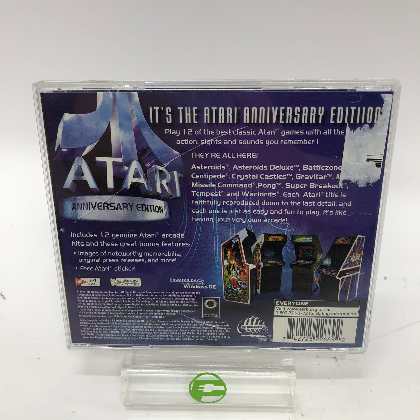 Atari Anniversary Edition (Sega Dreamcast, 2001) Complete in Box w Manual, CIB