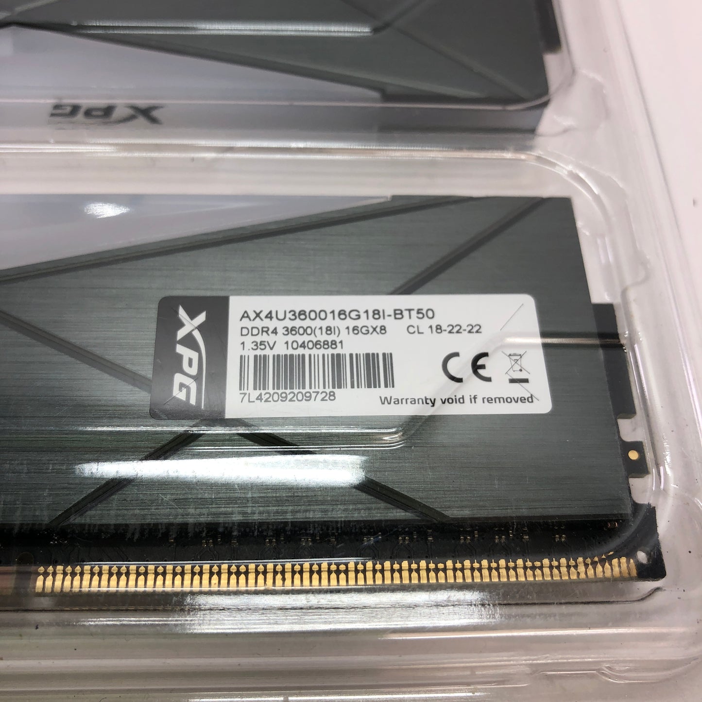 XPG 16GB (2x8GB) RAM DDR4 3600MHz AX4U360016G18I-BT50