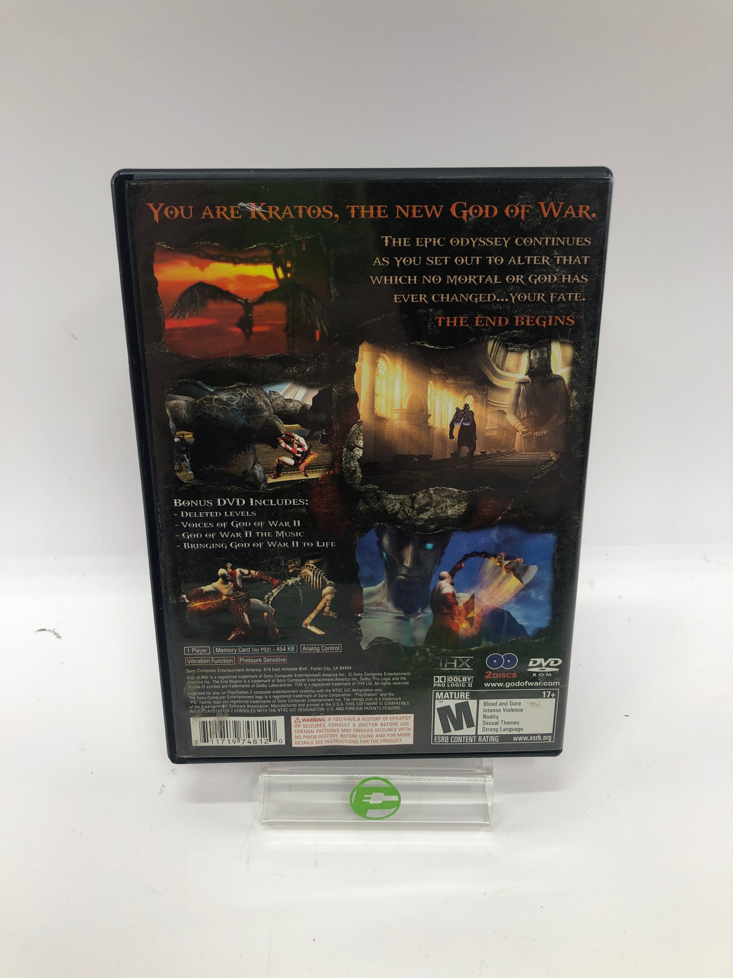 God of War 2 (Sony PlayStation 2 PS2, 2007) CIB w Manual and Bonus Disc