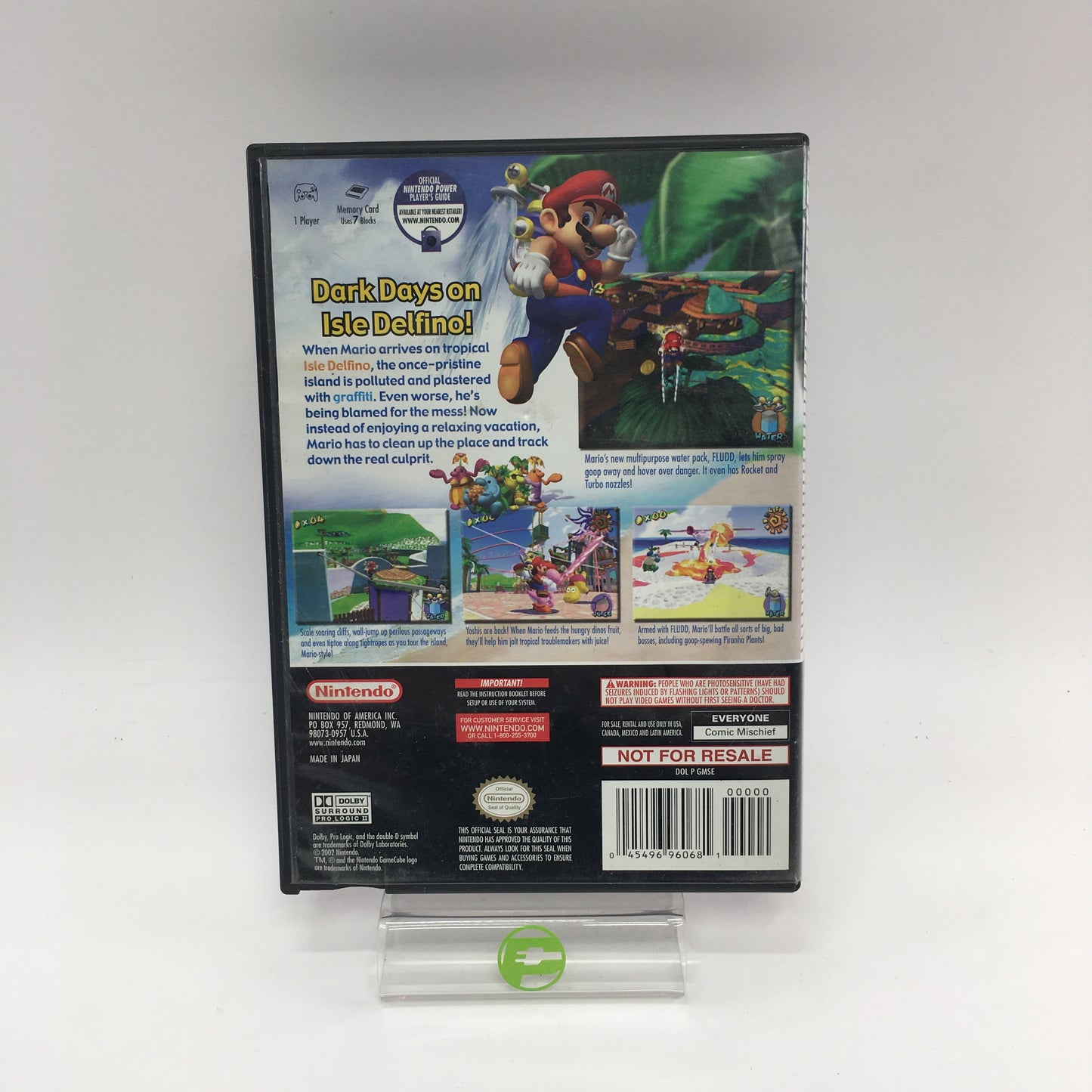Super Mario Sunshine (Nintendo GameCube, 2002) No Manual Original Case Tested