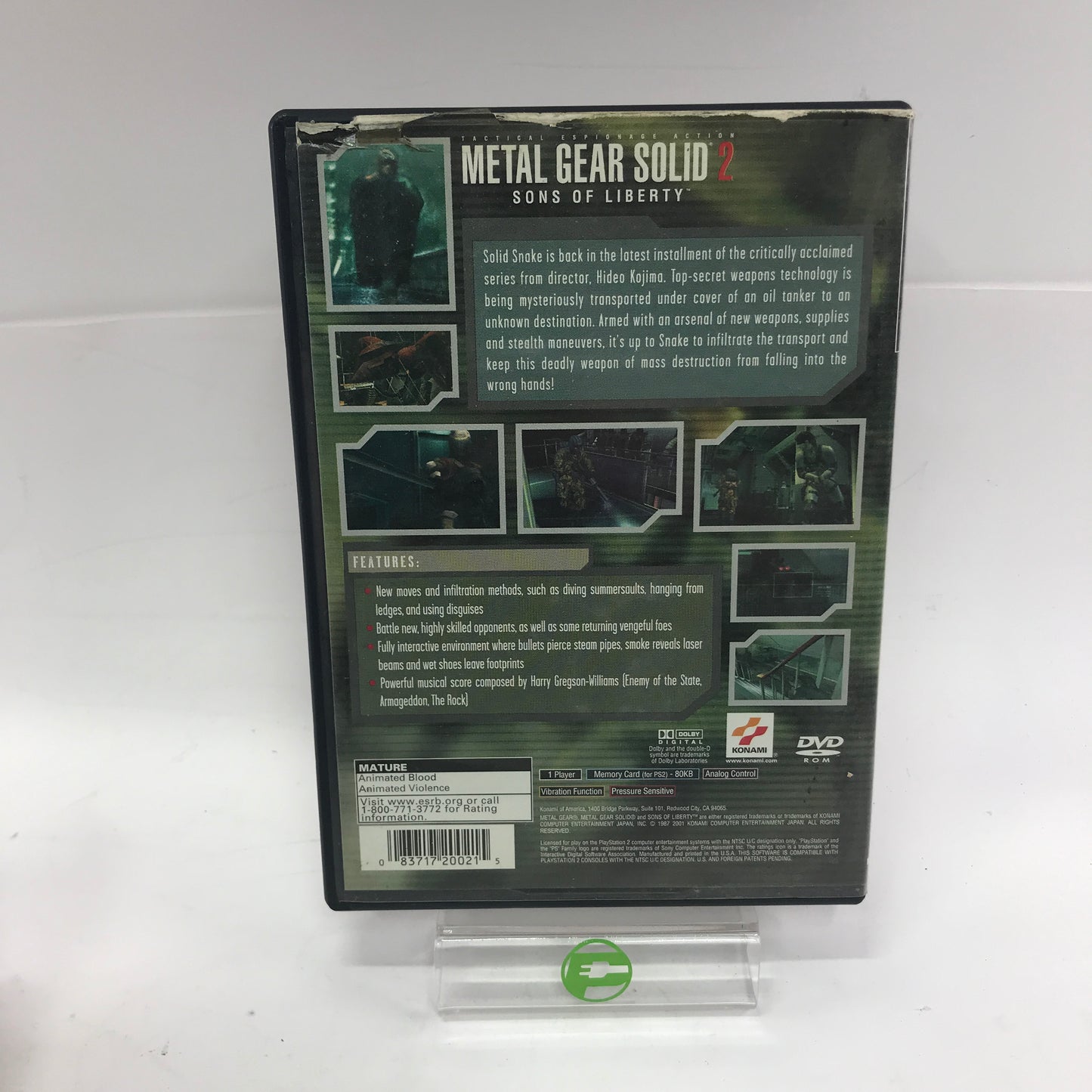 Metal Gear Solid 2 (Sony PlayStation 2 PS2, 2001) CIB w Registration Card