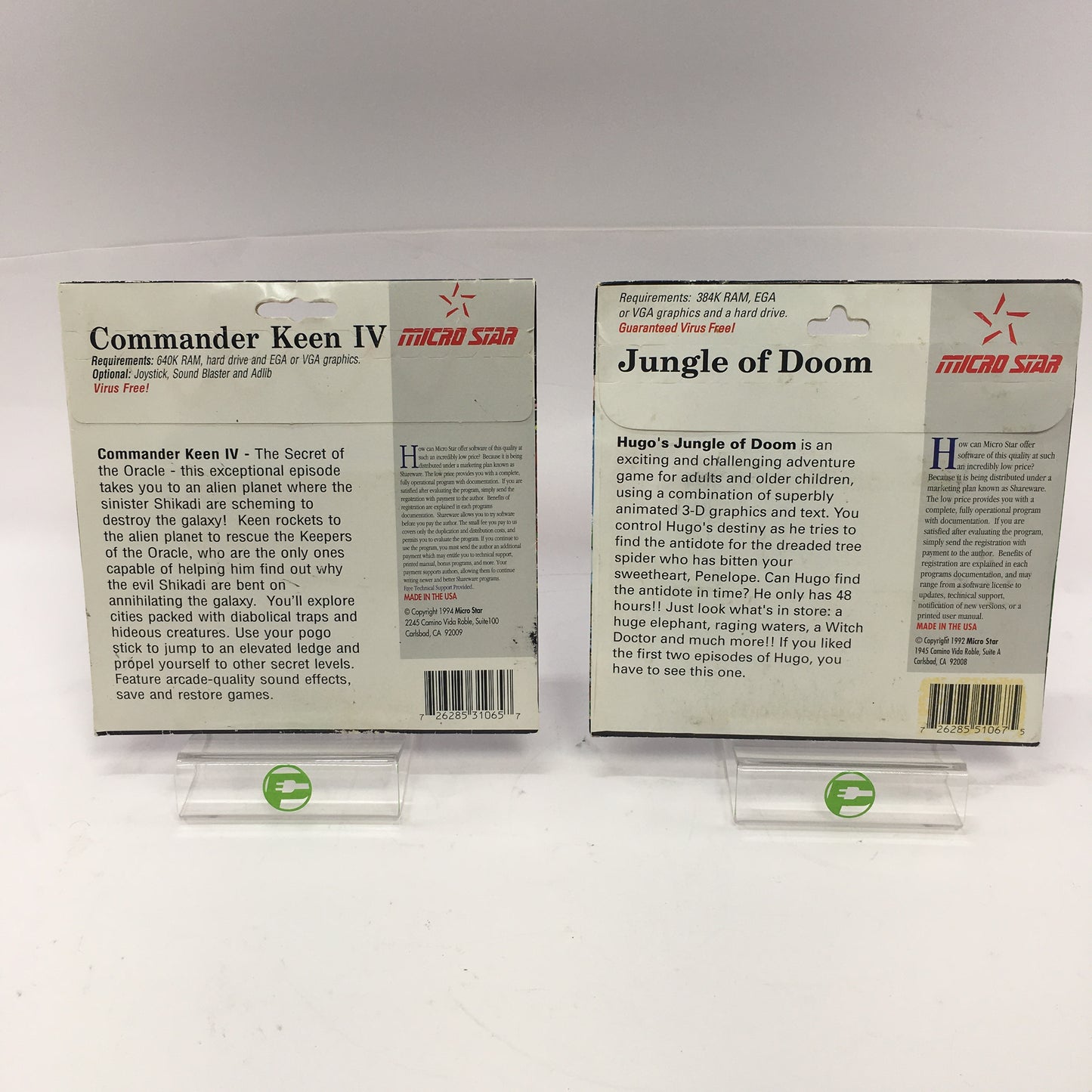 Lot of 2 Micro Star Floppy Disk Games Sealed: Commander Keen IV, Jungle of Doom