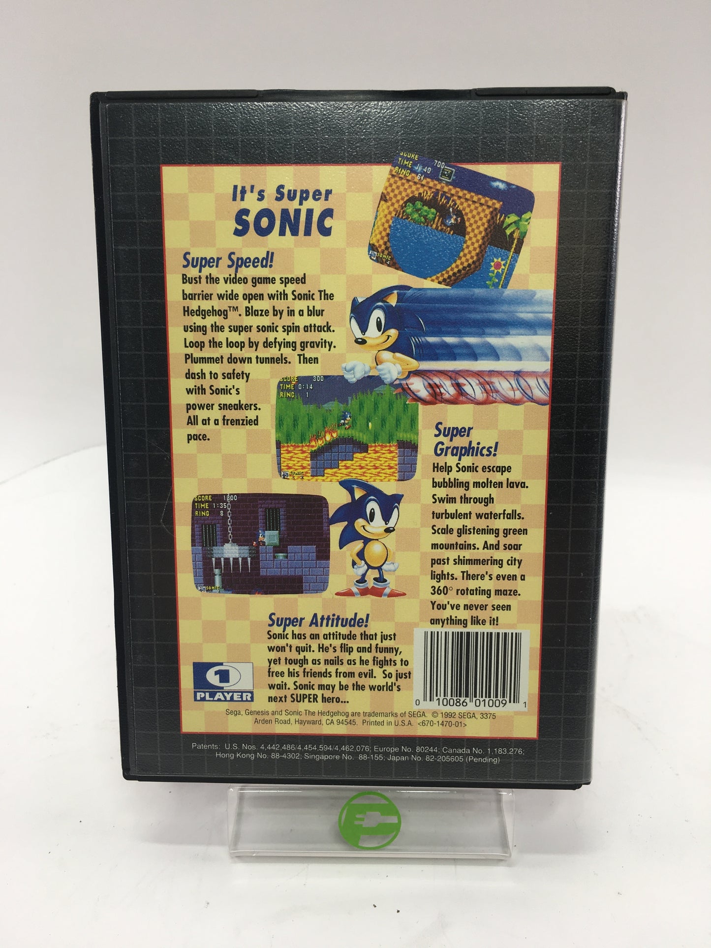 Sonic the Hedgehog (Sega Genesis, 1991) Complete in Box, Tested, Fully Working
