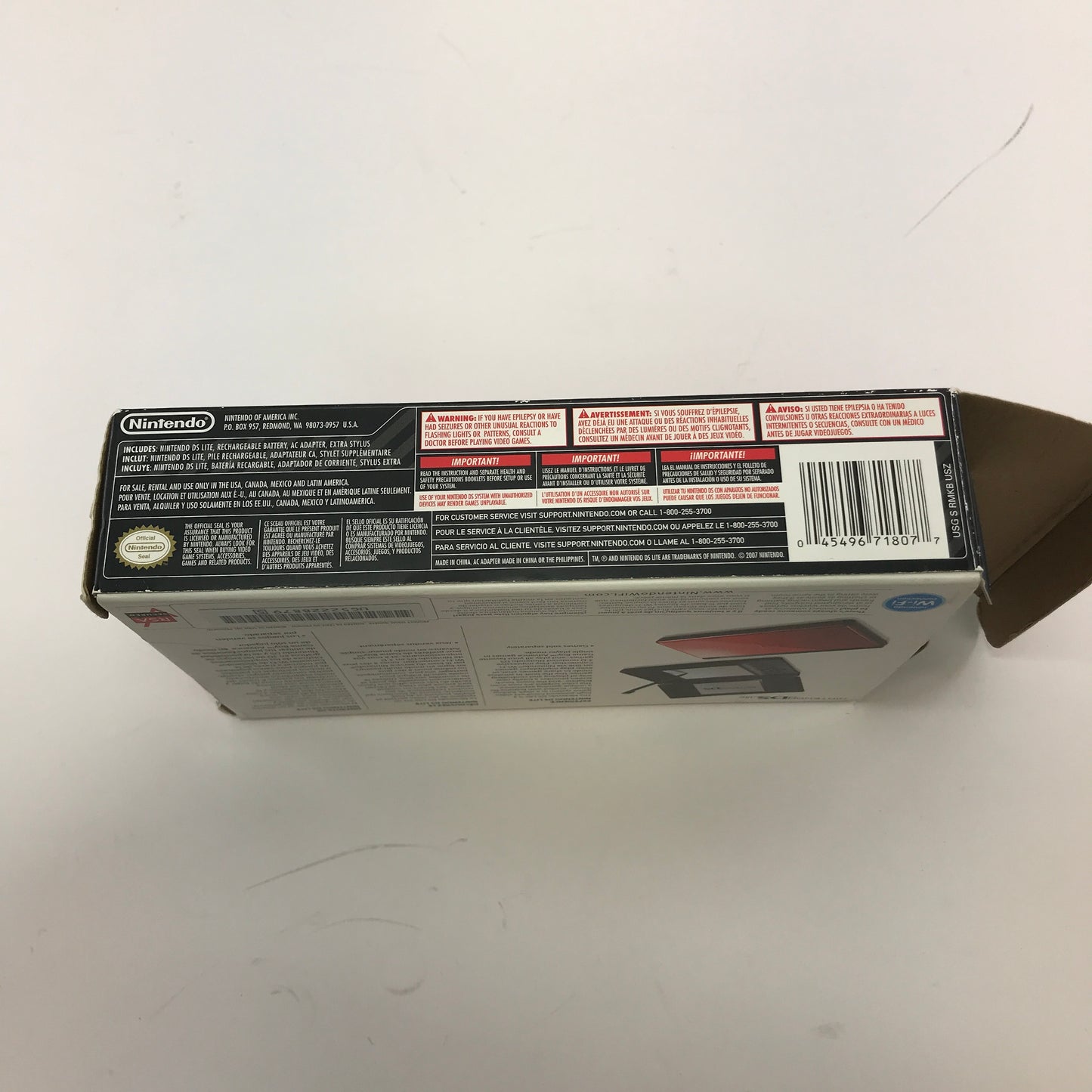 Nintendo DS Lite Handheld Game Console Only USG-001 Red w Original Box