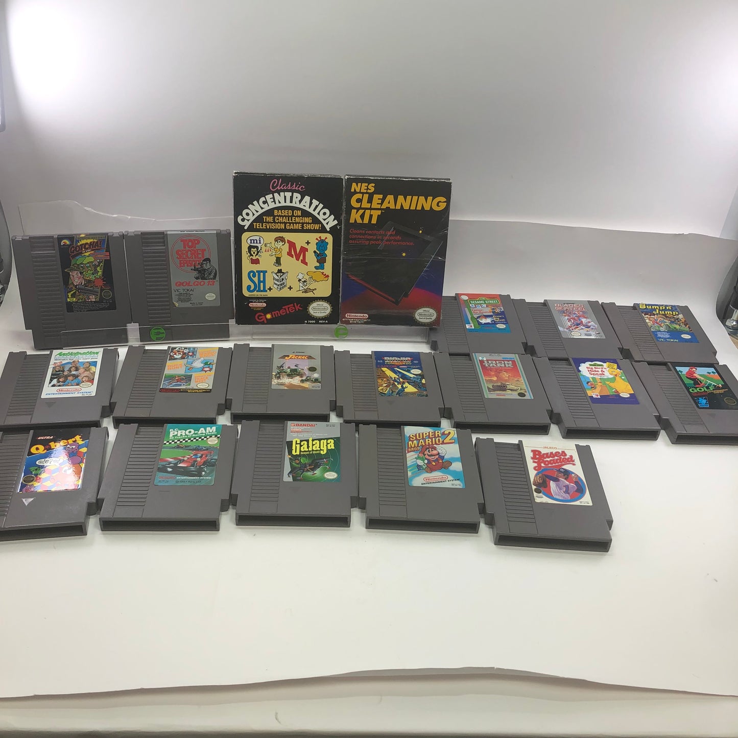Lot of 18 Nintendo NES Games with NES Cleaning Kit