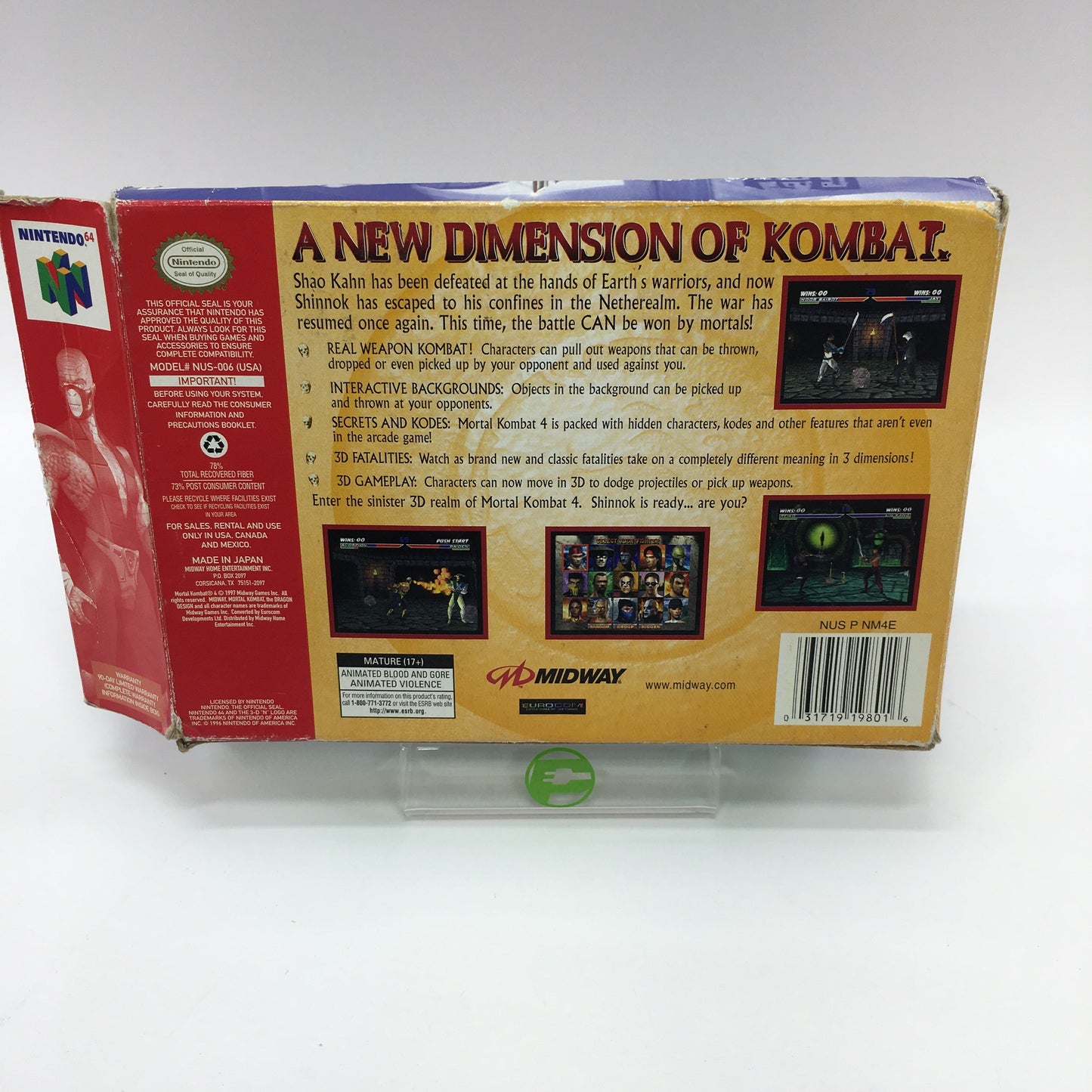 Mortal Kombat 4 (Nintendo 64 N64, 1998) Complete in Original Box, CIB