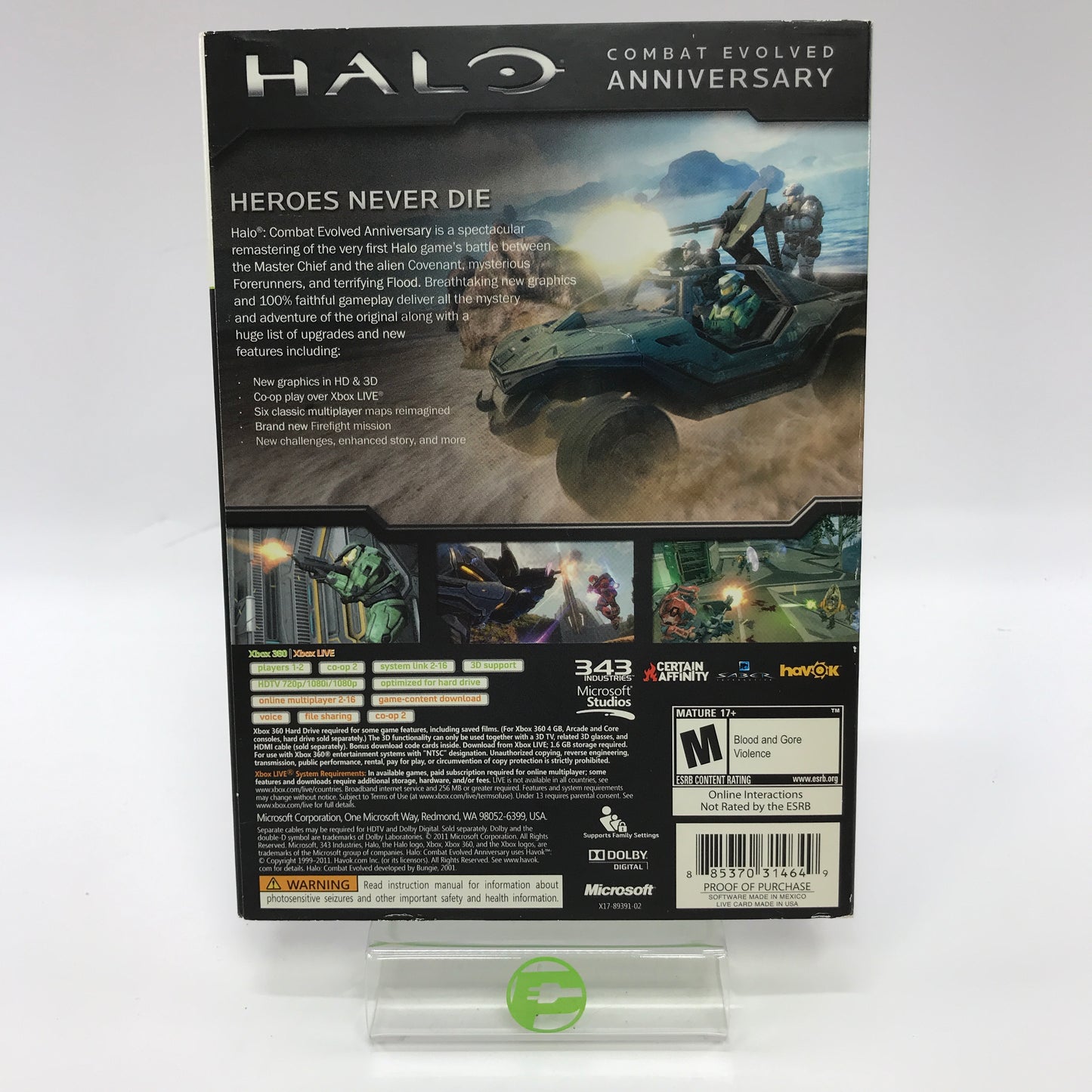 Halo: Combat Evolved Anniversary (Xbox 360, 2011) CIB With Sleeve, Tested