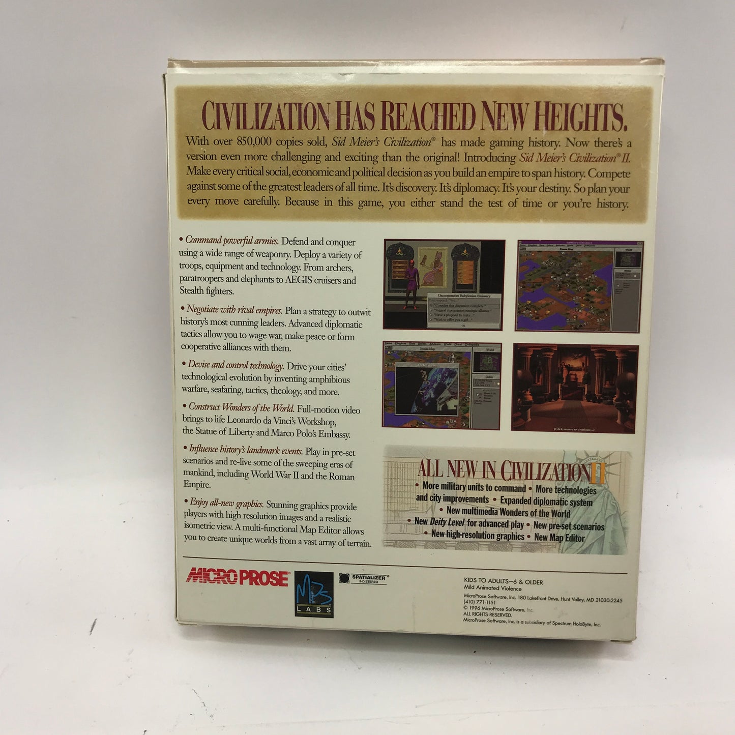 Civilization II (PC, NaN) No Poster Big Box w Manual