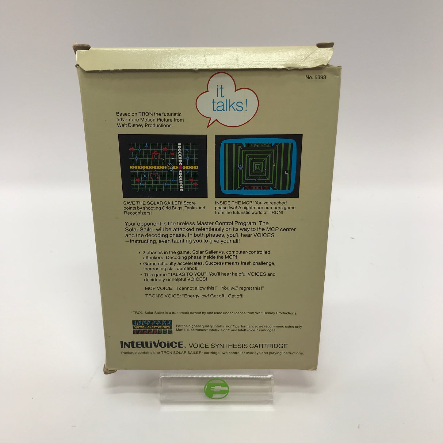 Tron Solar Sailer (Mattel Intellivision, 1981) w/ Original Box, No Manual