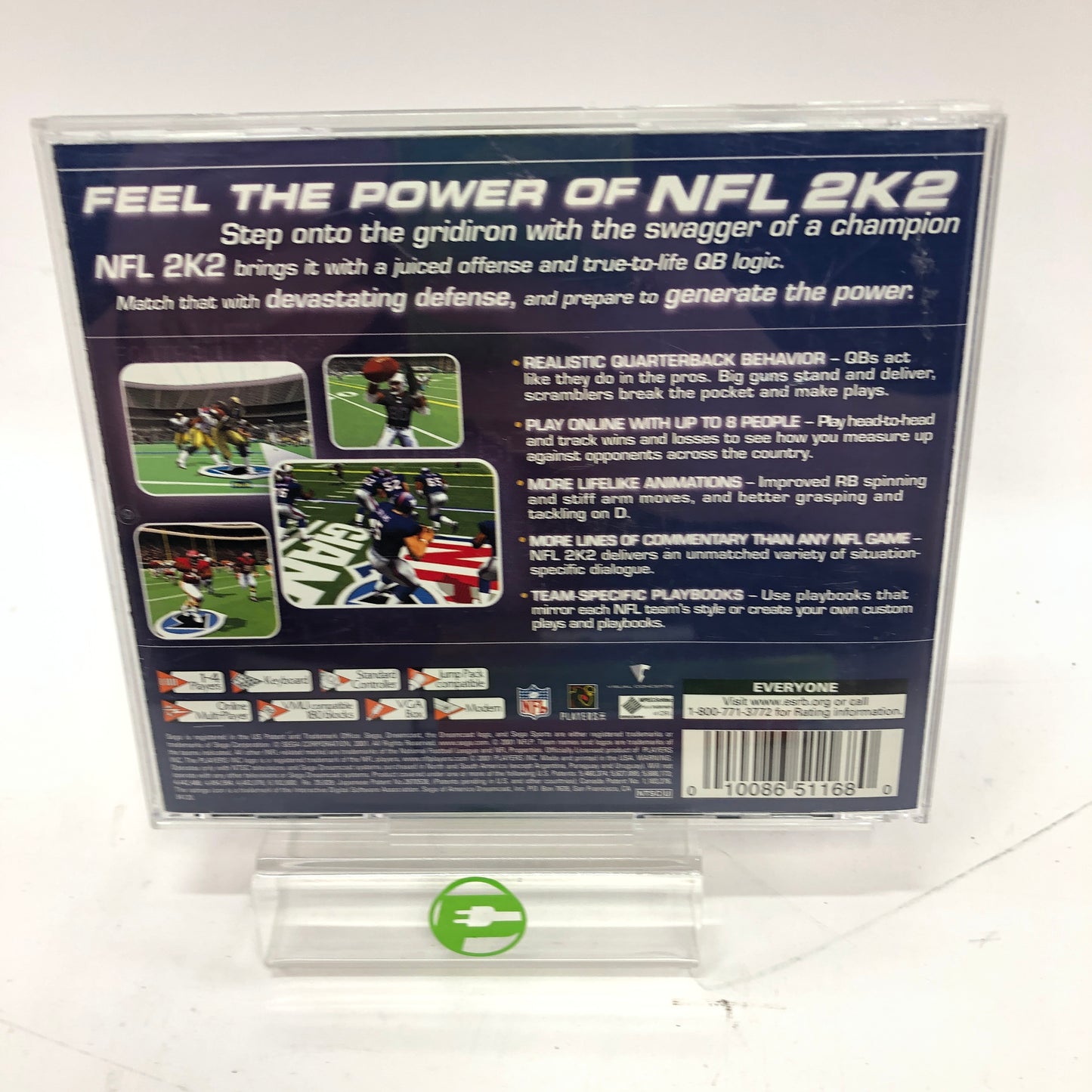 NFL 2K2 (Sega Dreamcast, 2001) Complete in Box w/ Manual, CIB