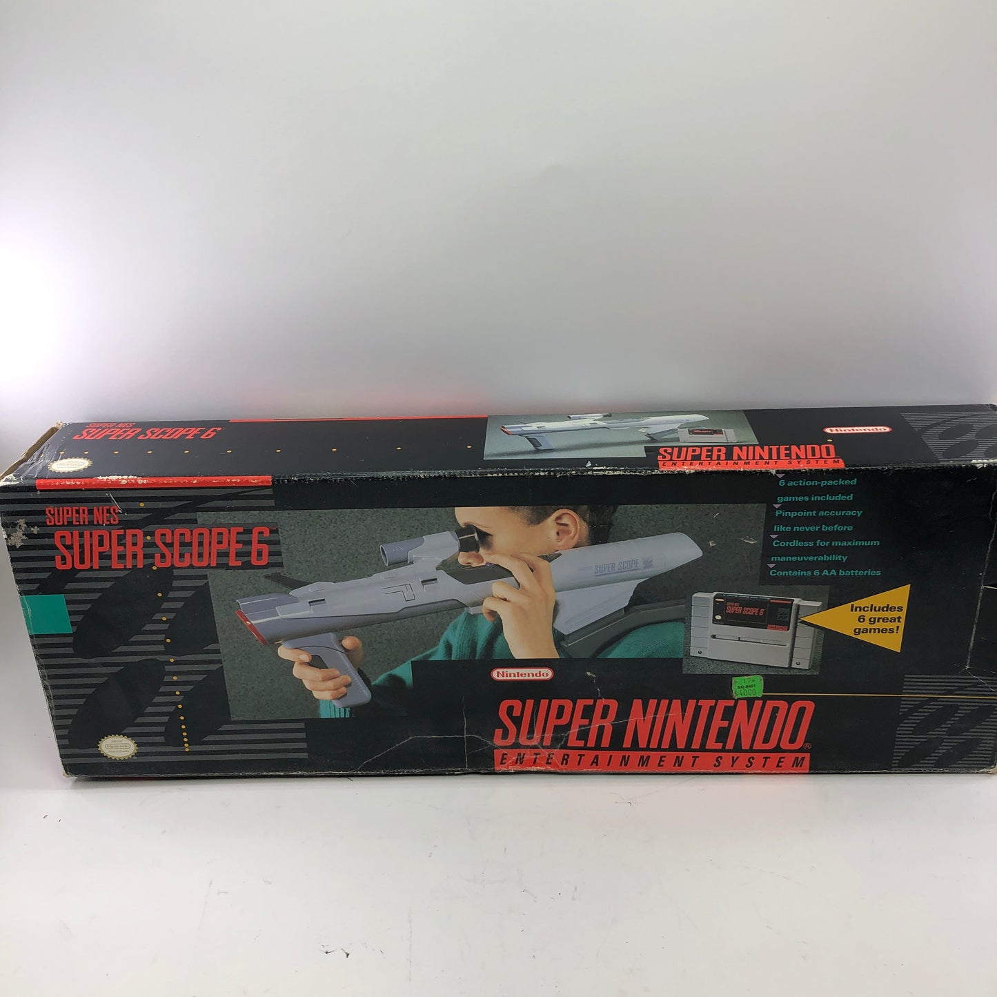 Super Nintendo Super Scope 6 Controller SNS-013 Gray Complete w Original Box