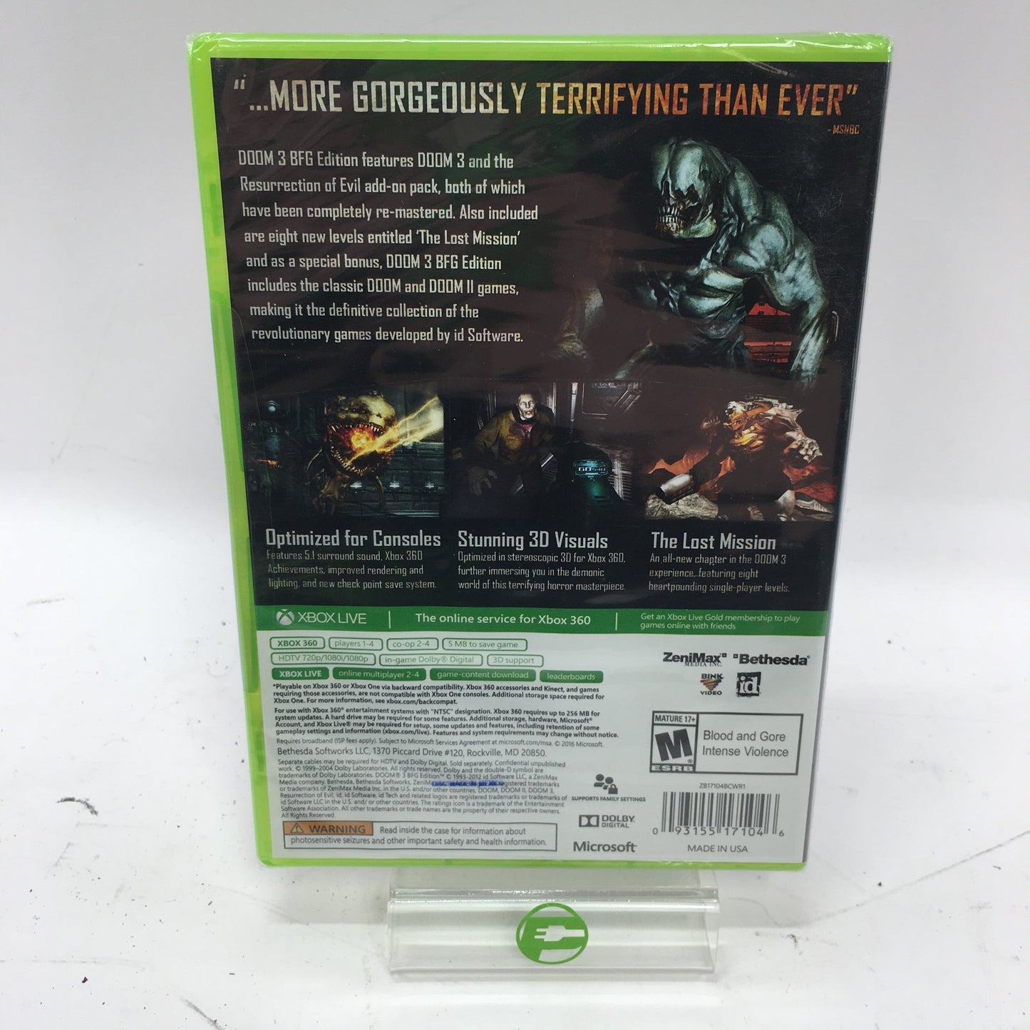 New Doom 3 BFG Edition (Microsoft Xbox 360, 2012) Factory Sealed