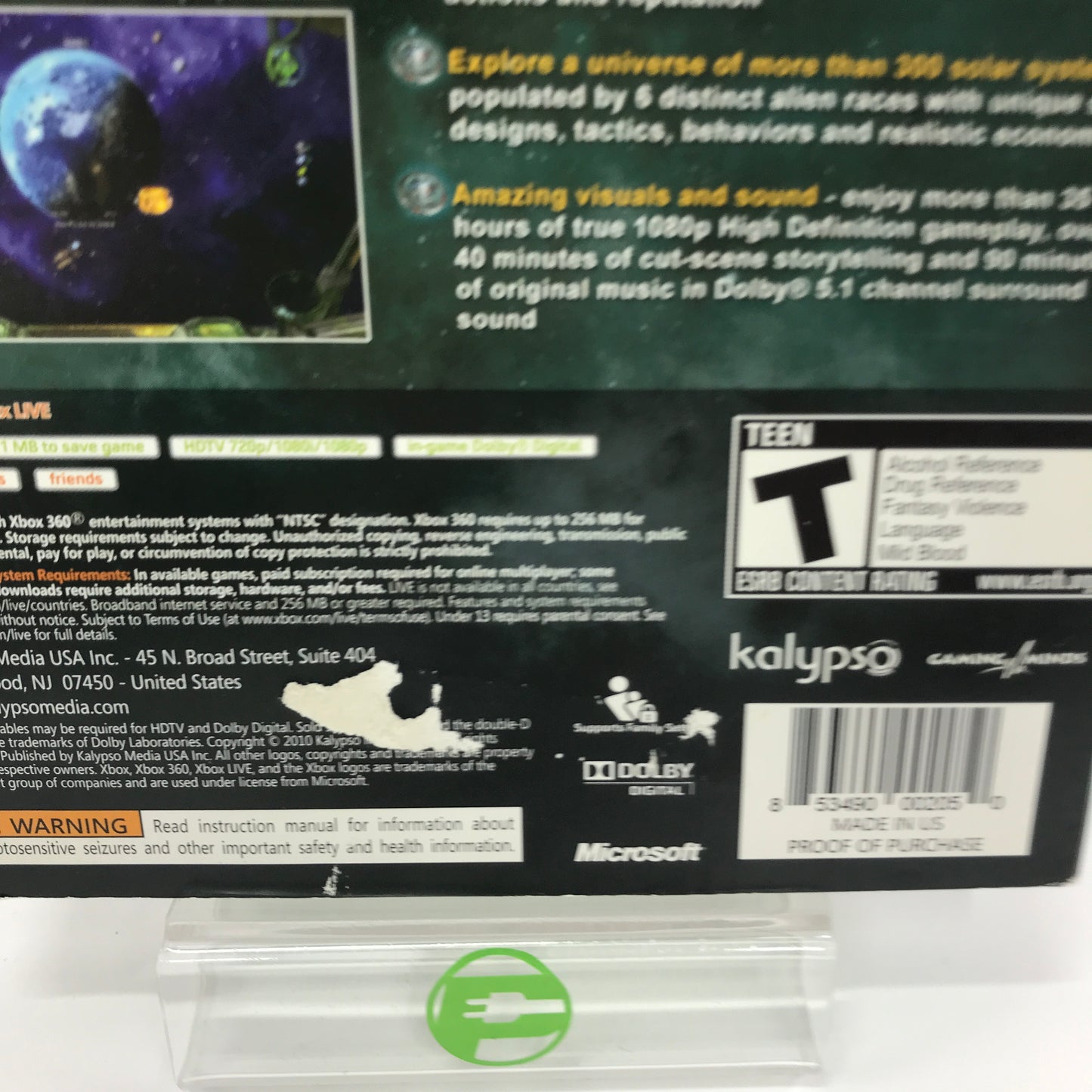 DarkStar One: Broken Alliance (Microsoft Xbox 360, 2010) CIB w Dust Cover