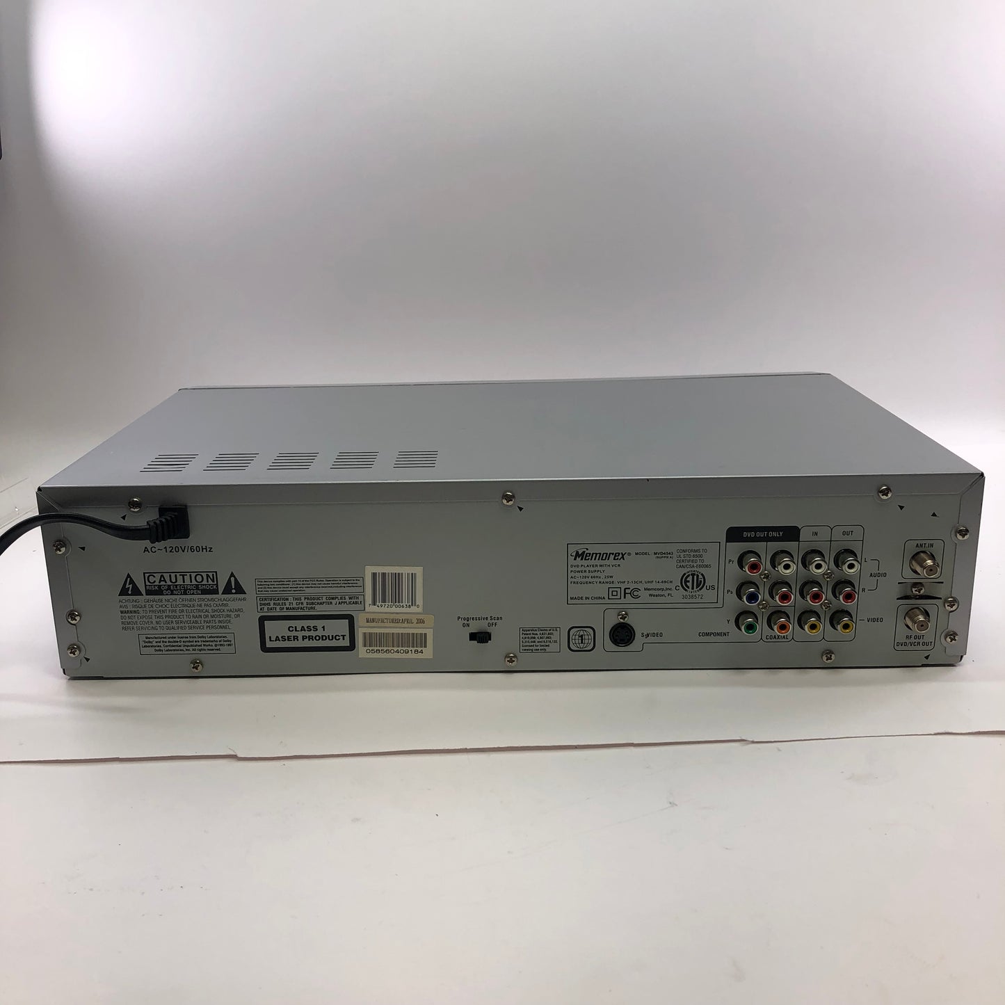 Memorex Progressive Scan DVD Player/Video Cassette Recorder MUD-4543