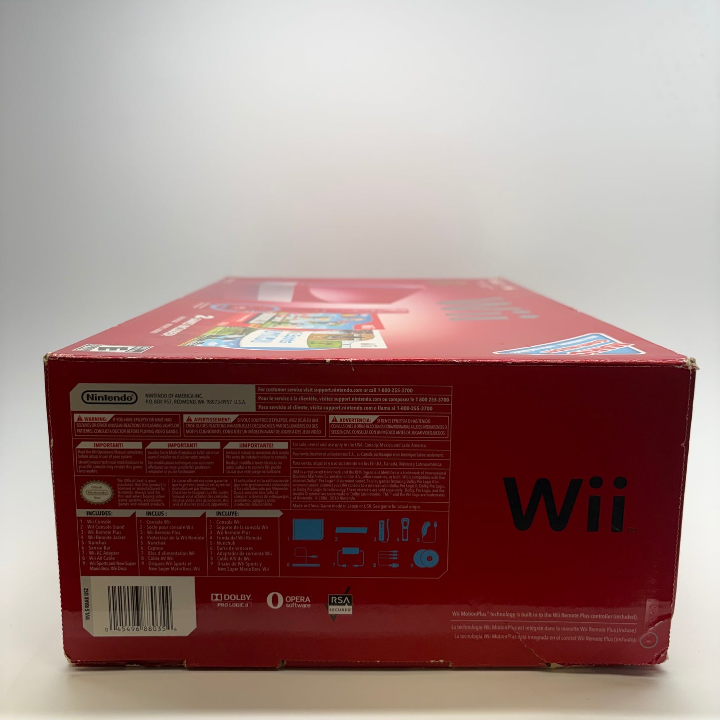 Nintendo Wii Console Gaming System RVL-001 Mario Red Edition