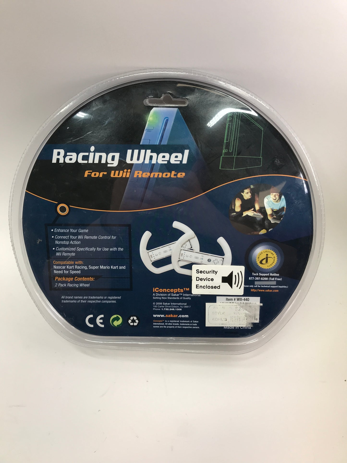 New Nintendo Racing Wheel White WII-440 Factory Sealed