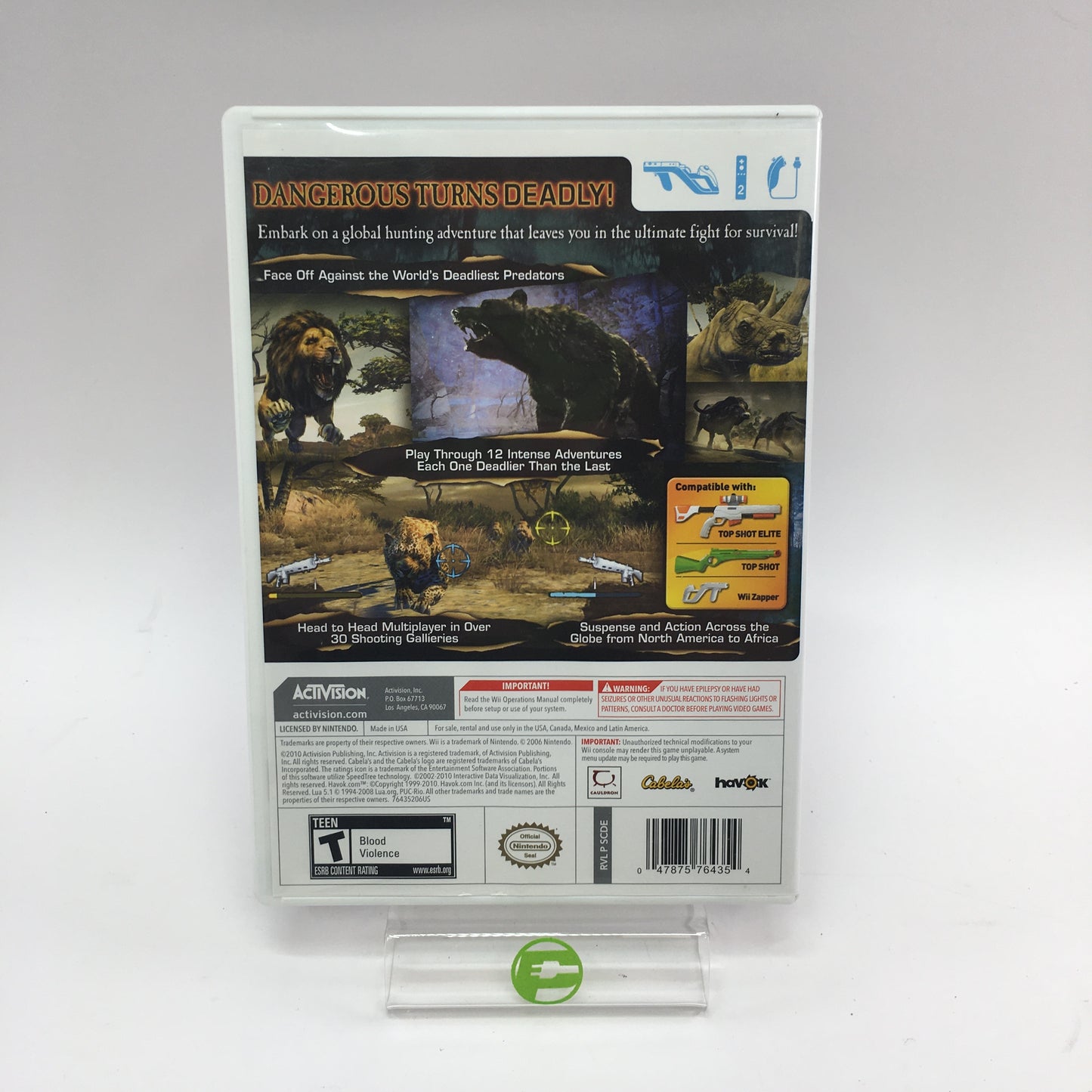 Cabela's Shotgun Controller for Wii Systems w 2 CIB Games