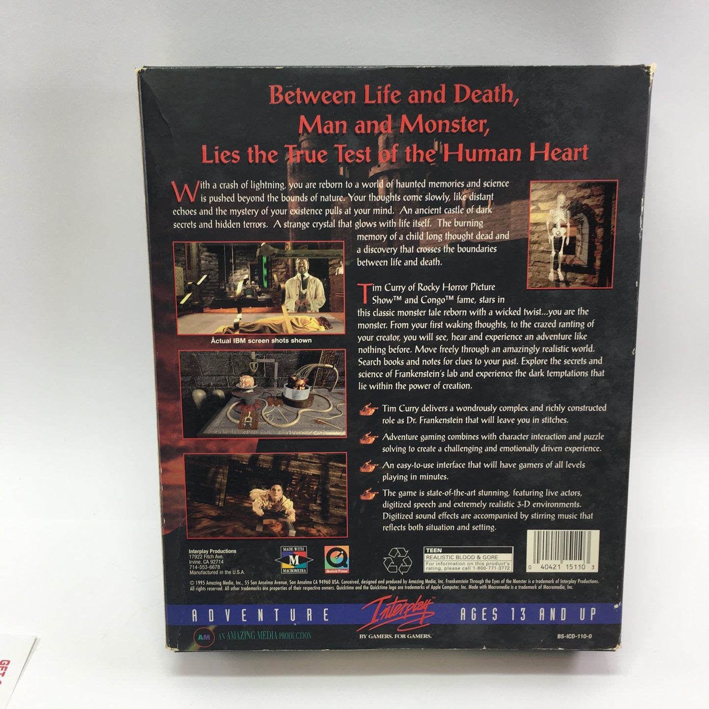 Frankenstein: Through the Eyes of the Monster (PC, 1994) in Original Big Box