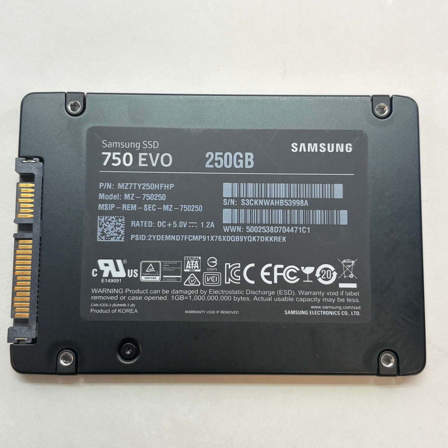 Samsung 2.5" 750 EVO 250GB SATA III 6Gbps SSD MZ-750250