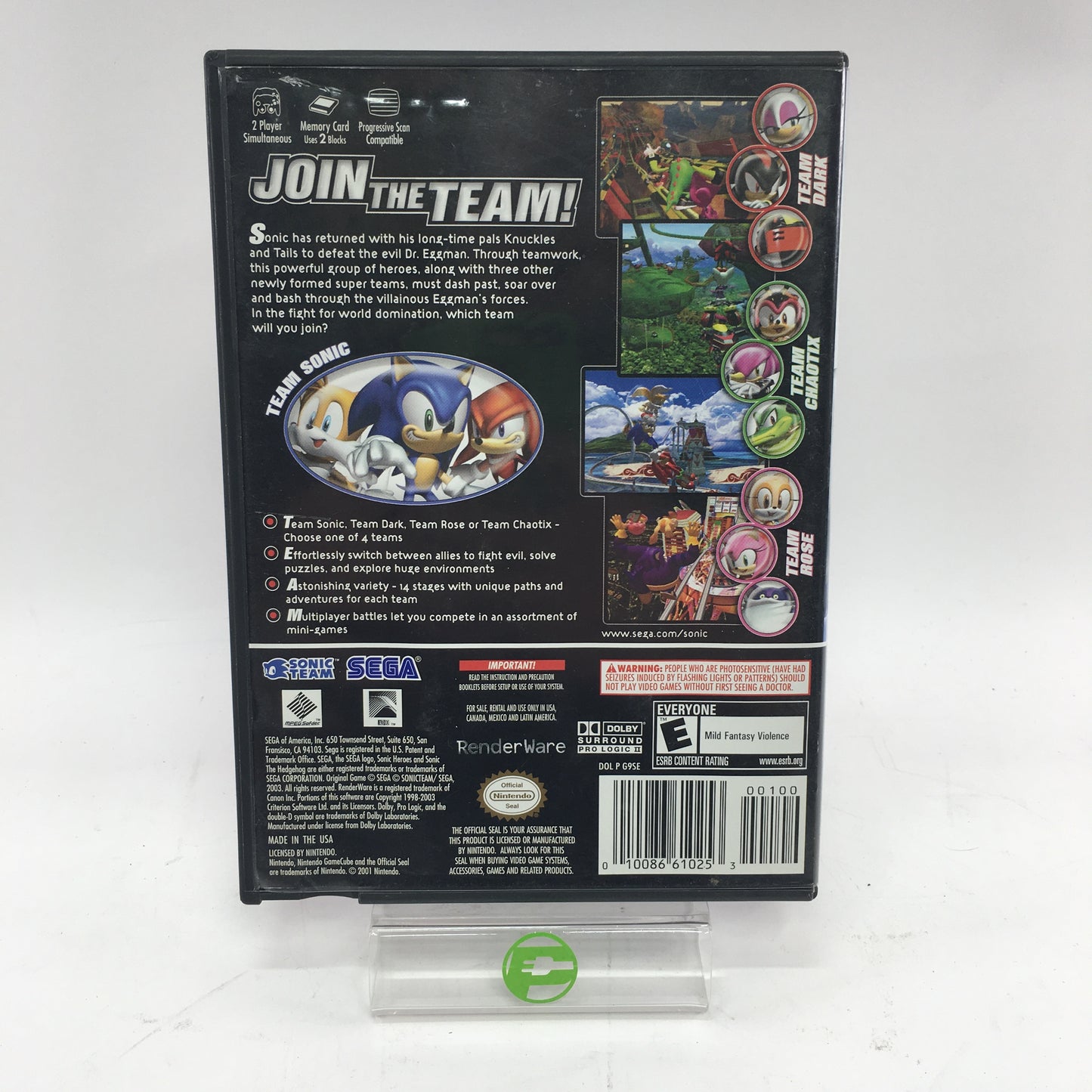 Sonic Heroes (Nintendo GameCube, 2004) CIB Black Label Tested Working