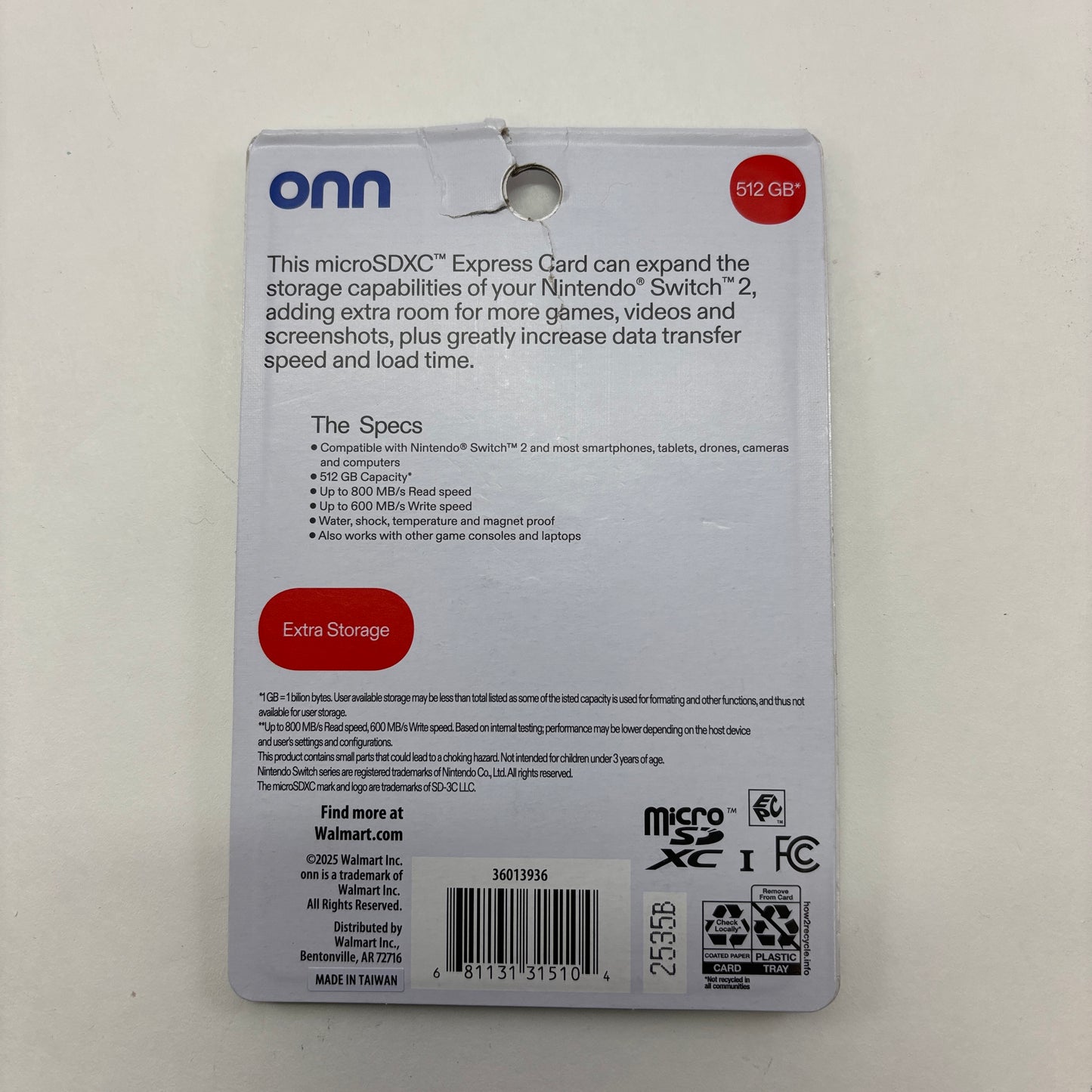 New Onn MicroSDXC 512GB 2535B