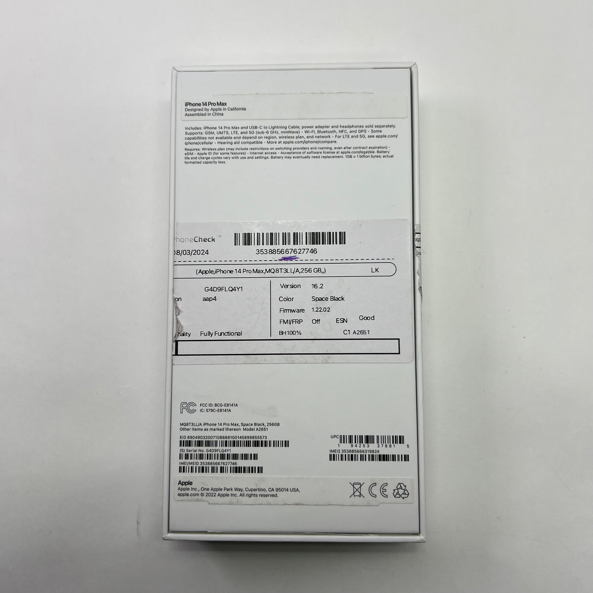 Verizon Apple iPhone 14 Pro Max 256GB Space Black MQ8T3LL/A