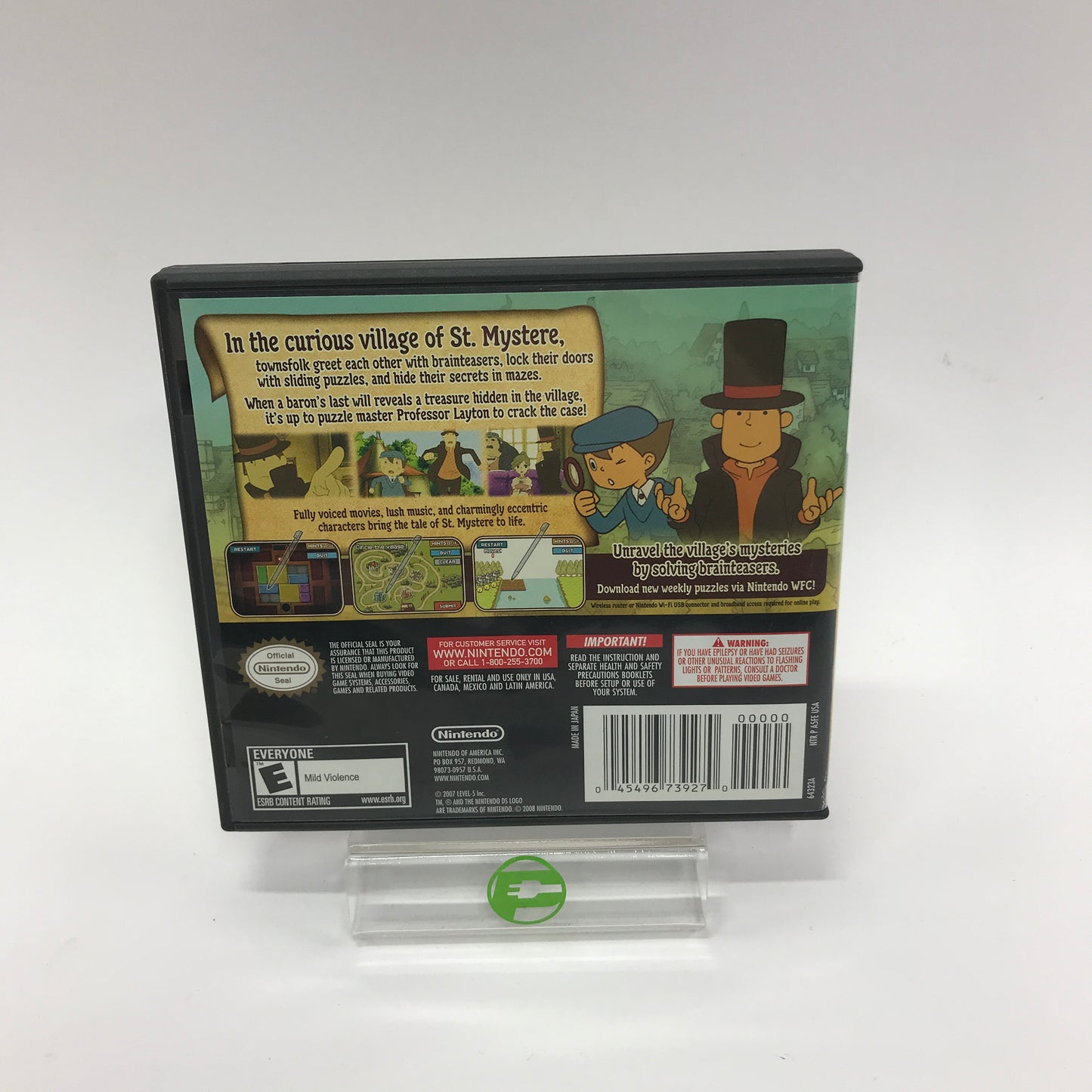 Professor Layton and the Curious Village (Nintendo DS, 2008) Complete in Box CIB