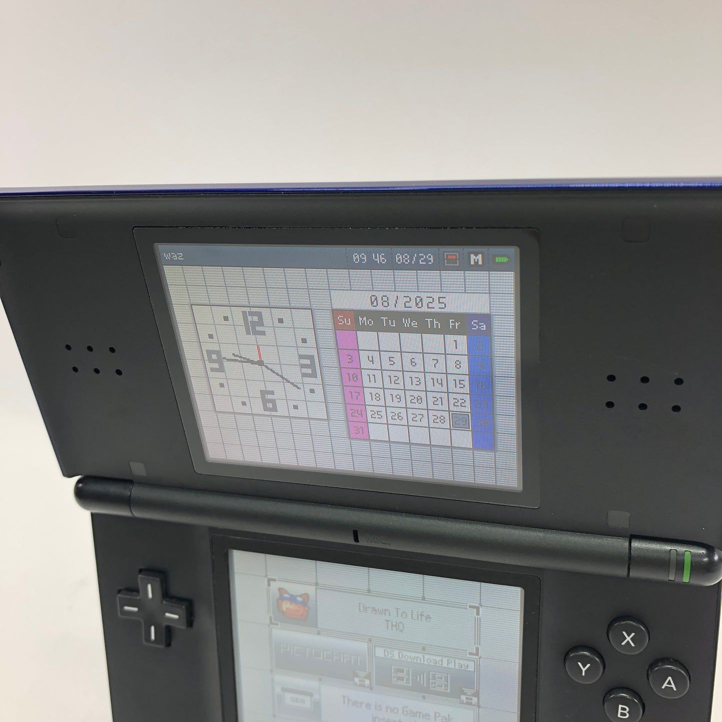Nintendo DS Lite Handheld Game Console USG-001 Blue w Dust Cover Tested