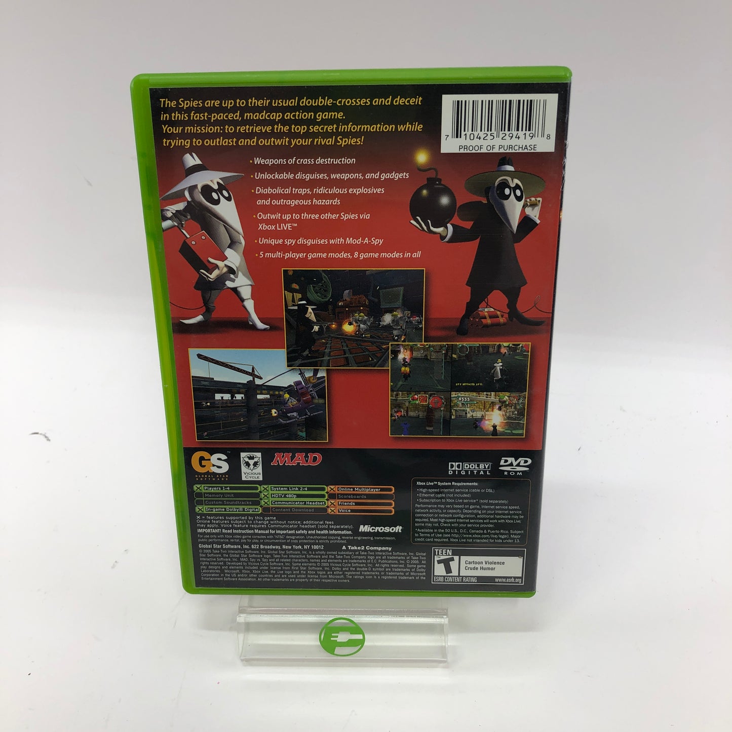 Spy vs. Spy (Microsoft Xbox, 2005) Complete in Original Box w Manual, CIB