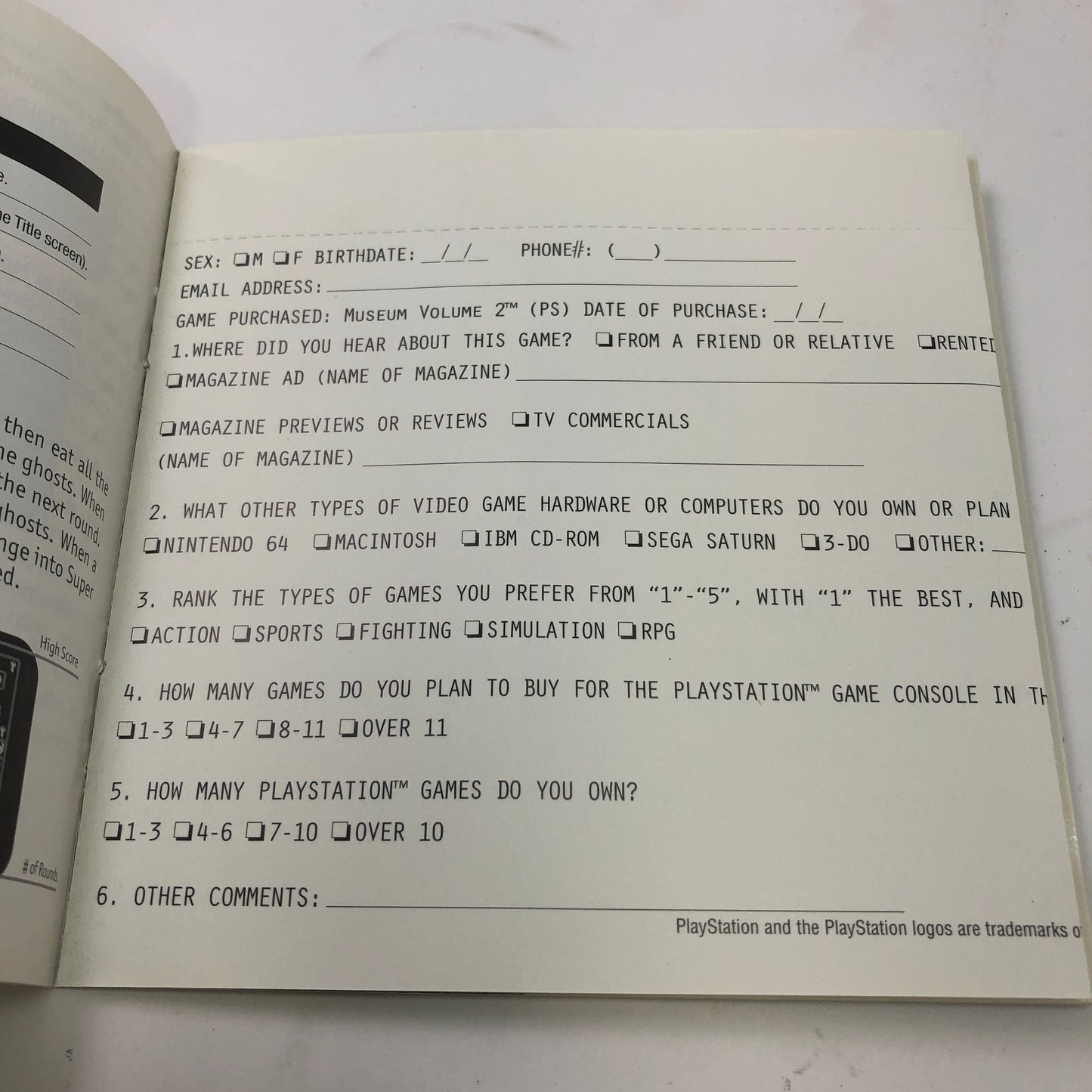 Namco Museum Volume 2 (Sony PlayStation 1 PS1, 1996) CIB w/ Registration Card