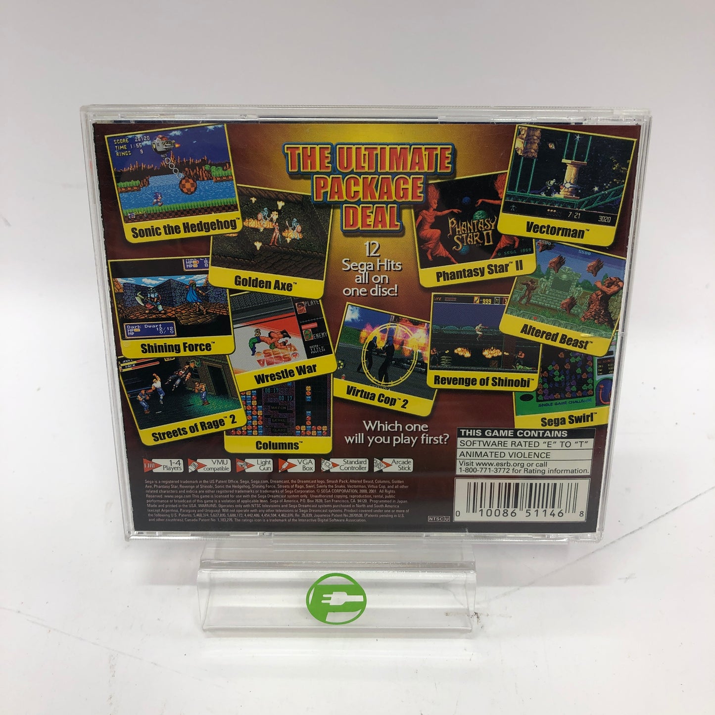 Sega Smash Pack Volume 1 (Sega Dreamcast, 2001) Complete in Box w/ Manual, CIB