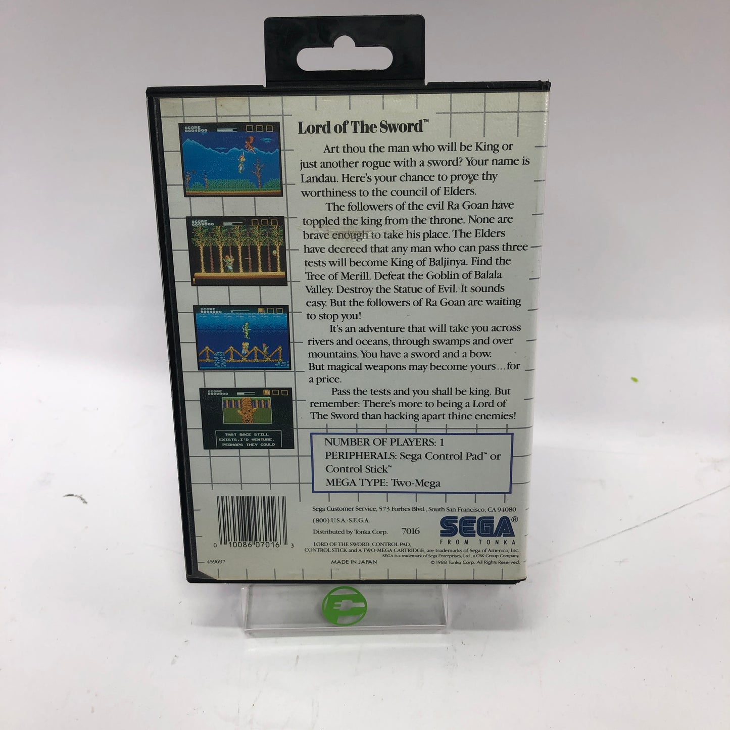 Lord of the Sword (Sega Master System, 1988) Complete In Original Box, CIB