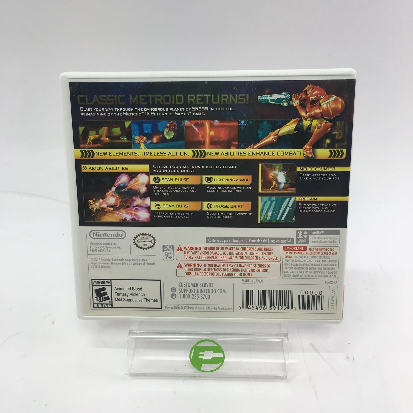 Metroid Samus Returns (Nintendo 3DS, 2017) Original Box and 3DS Manual