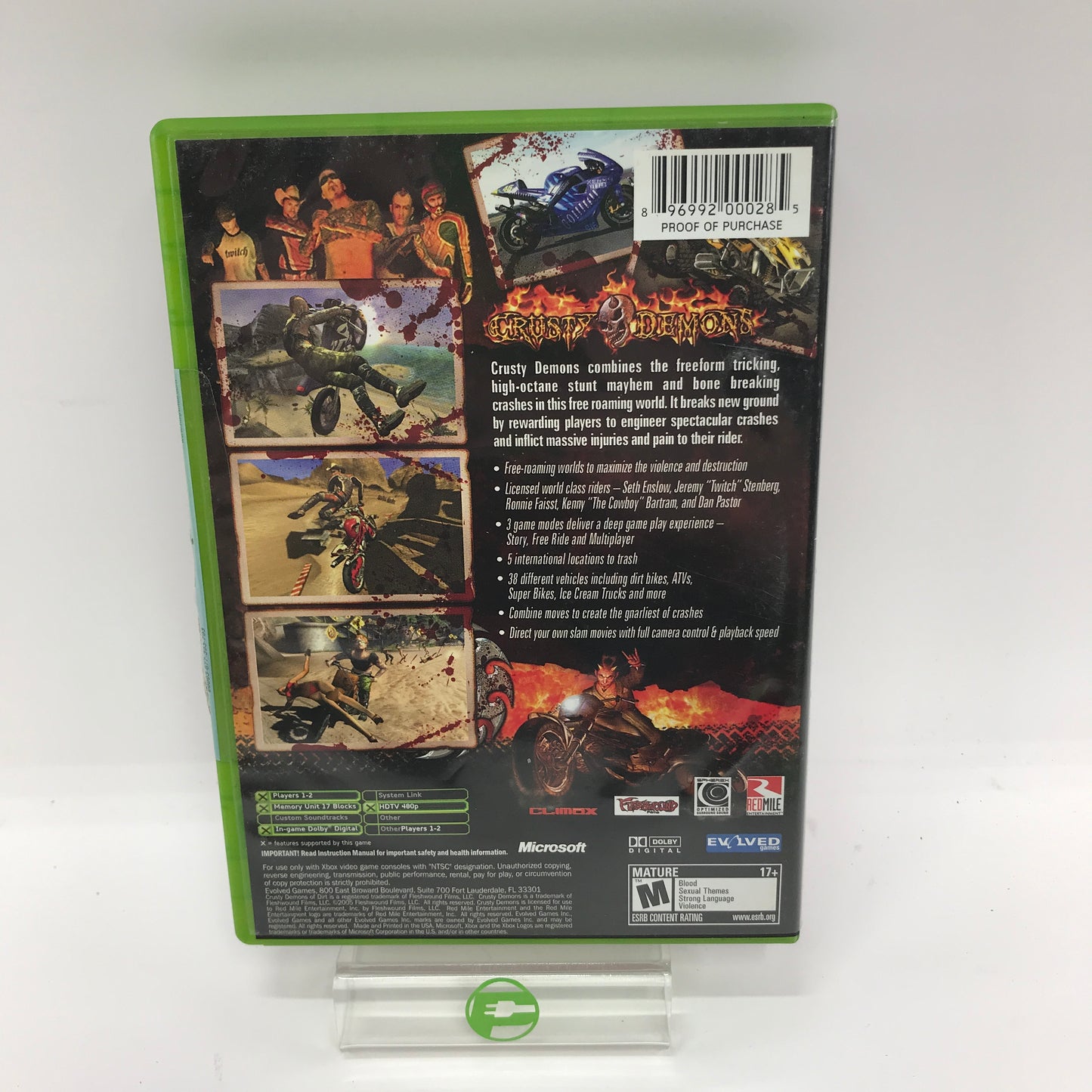Crusty Demons (Microsoft Xbox, 2006) Complete in Original Box w Manual, CIB