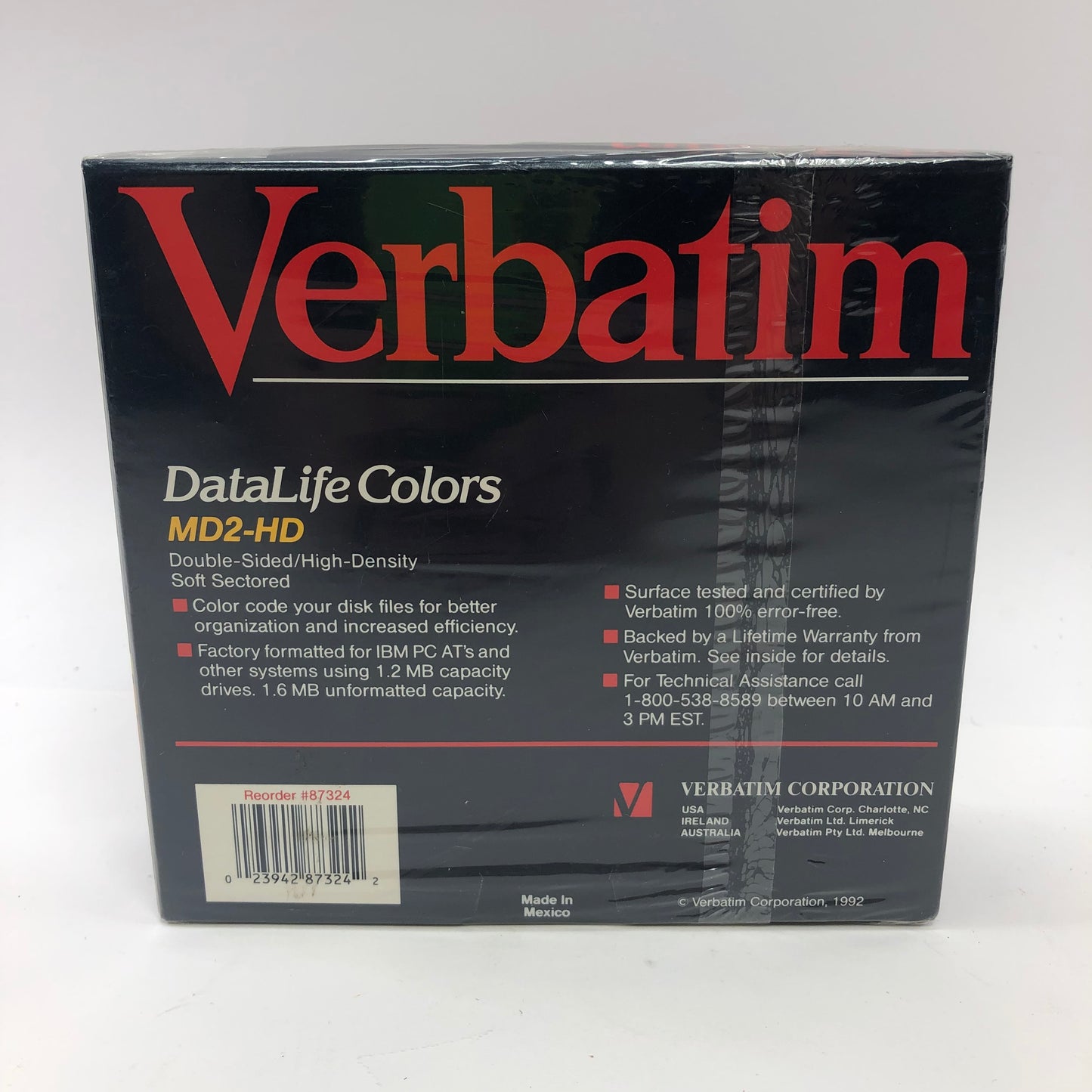 New Verbatim MD2-HD DataLife Colors 5.24" Floppy Disks 87324 Factory Sealed