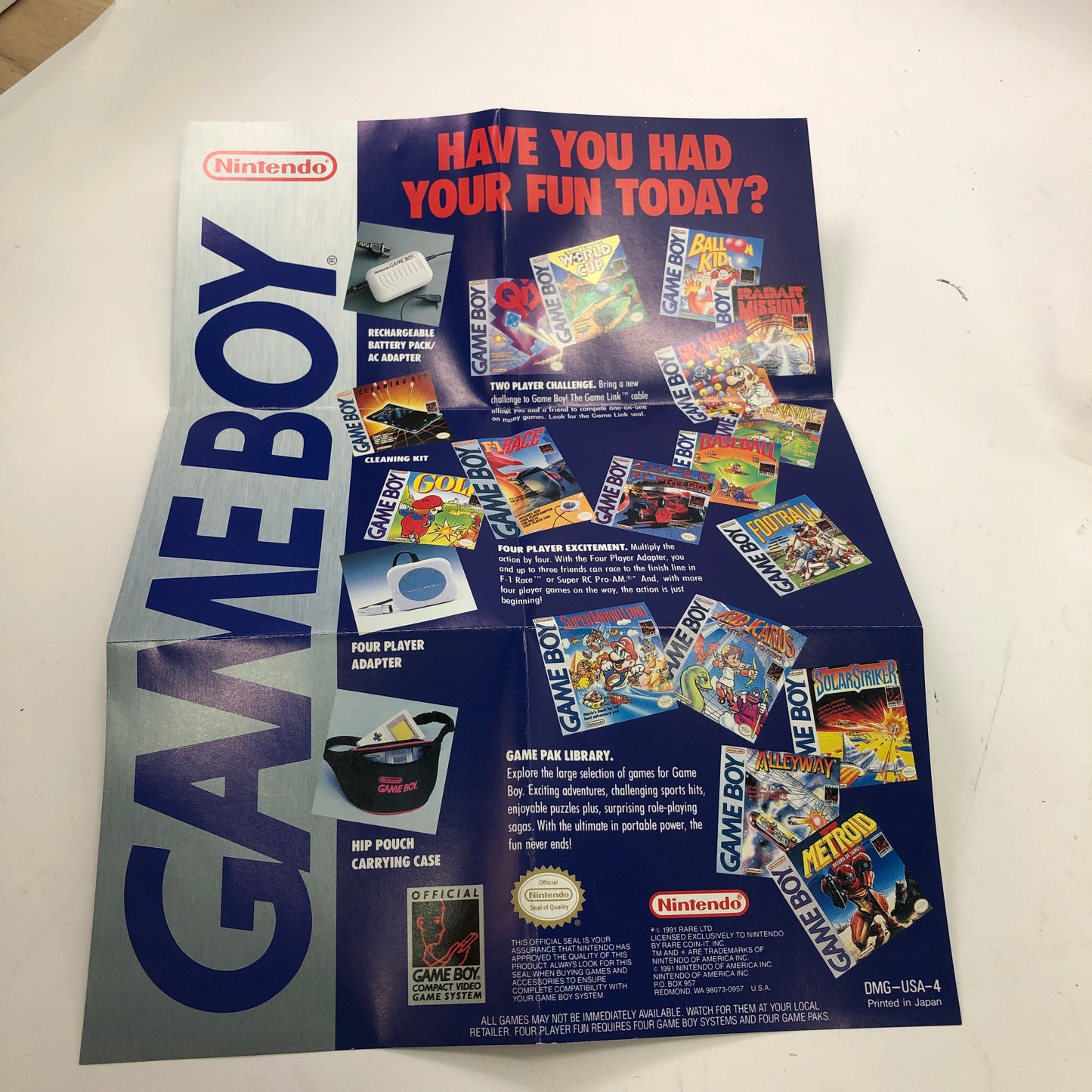 Yoshi (Nintendo GameBoy, 1992) Complete in Box w/ Inserts, CIB