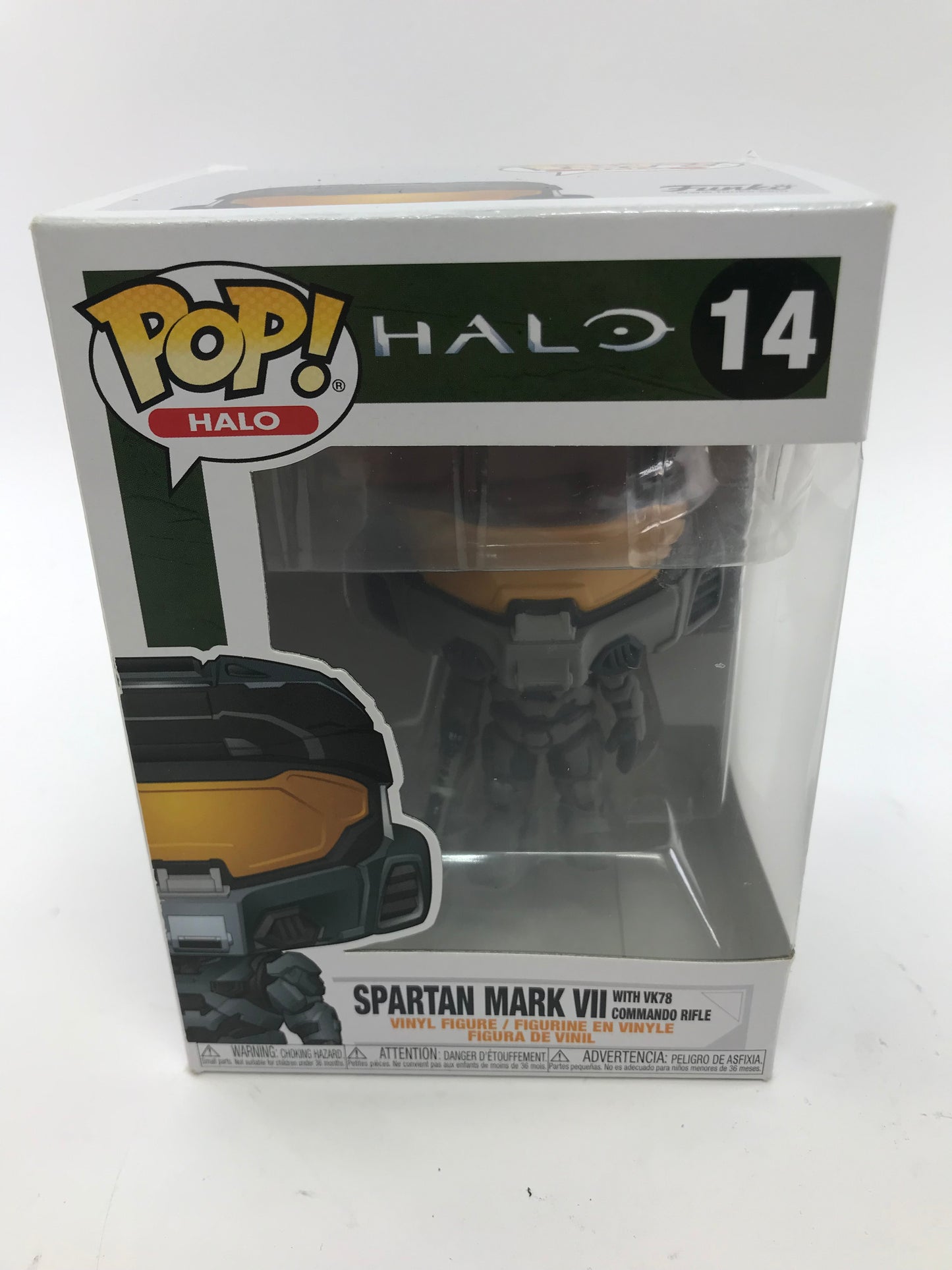 New Funko Pop Halo Spartan Mark VII #14 With VK78 Commando Rifle In Box