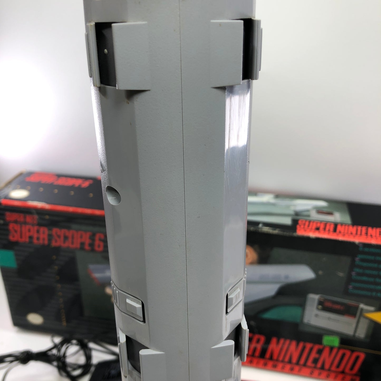 Super Nintendo Super Scope 6 Controller SNS-013 Gray Complete w Original Box