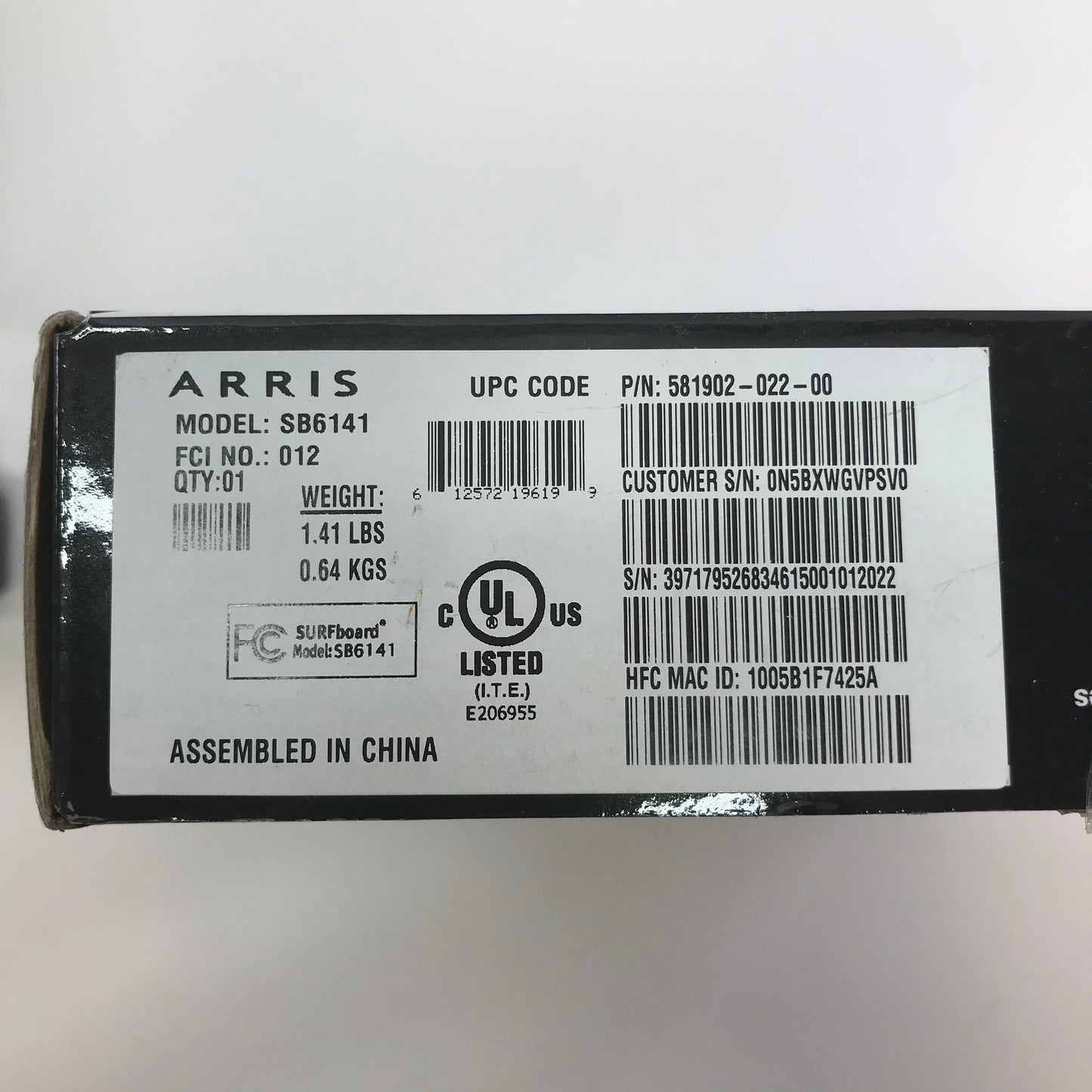 Motorola Arris Surfboard 400 Series SB6141 Modem PN 581901-022