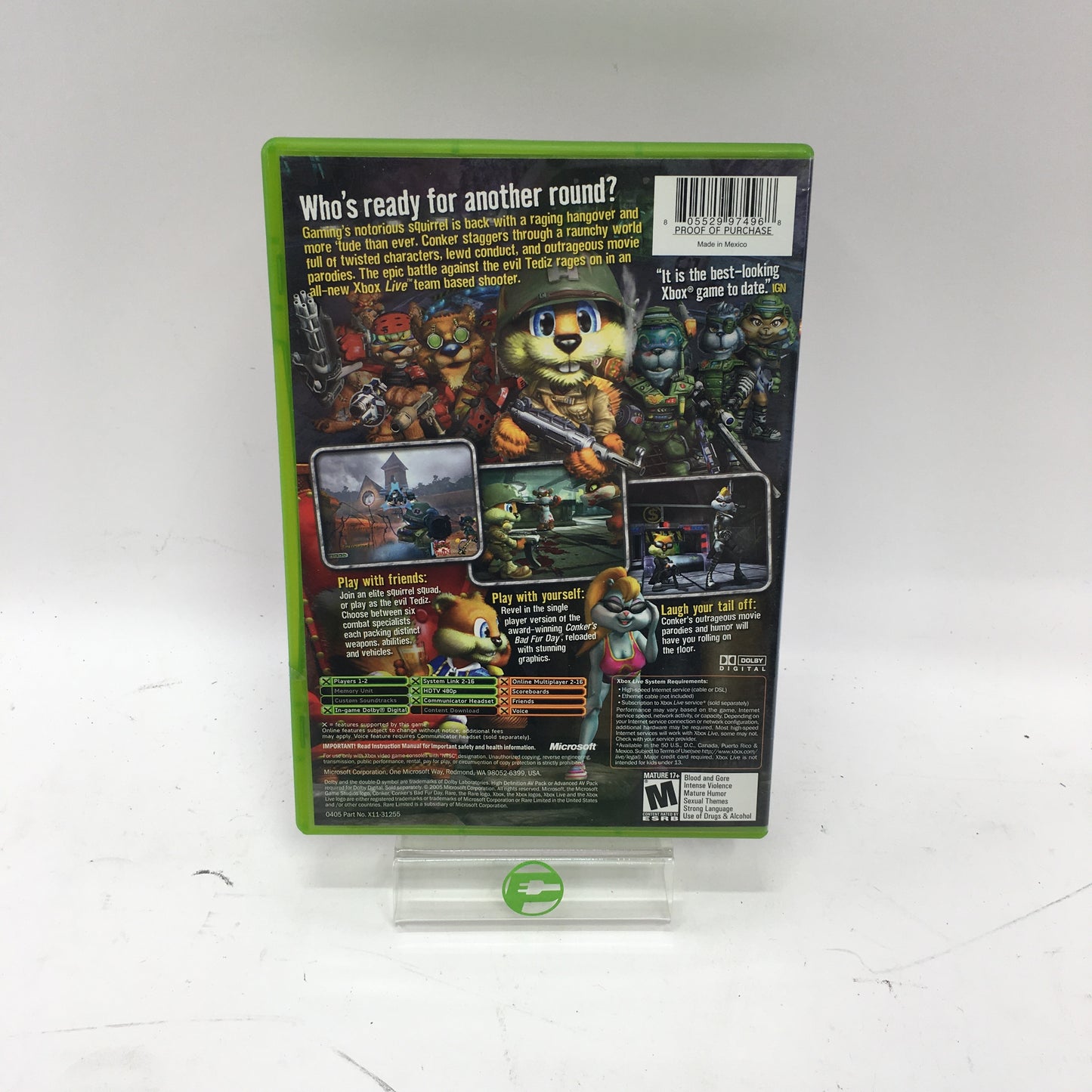 Conker Live and Reloaded (Microsoft Xbox, 2005) Complete in Original Box, CIB