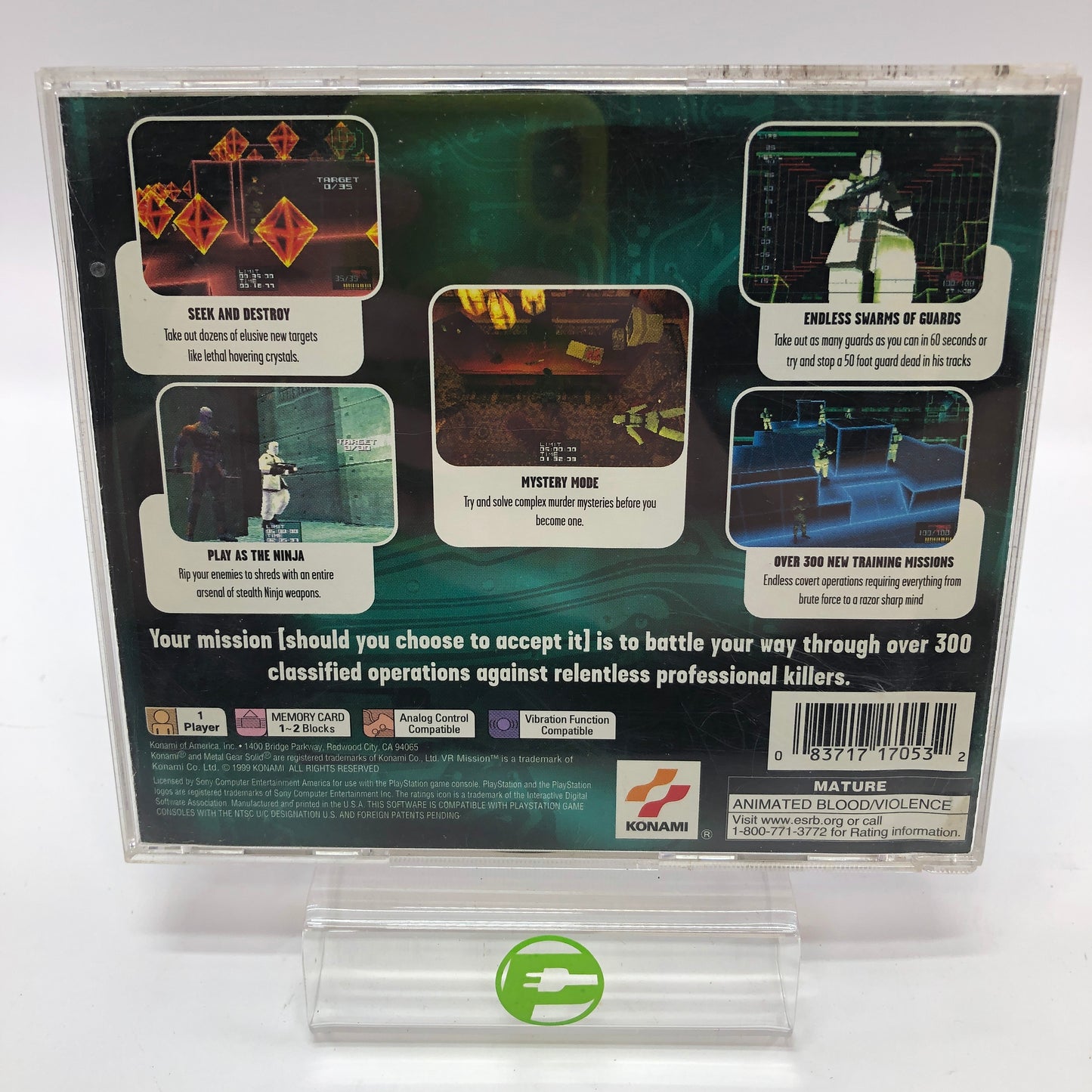 Metal Gear Solid VR Missions (Sony PlayStation 1 PS1, 1999) CIB w Reg Card