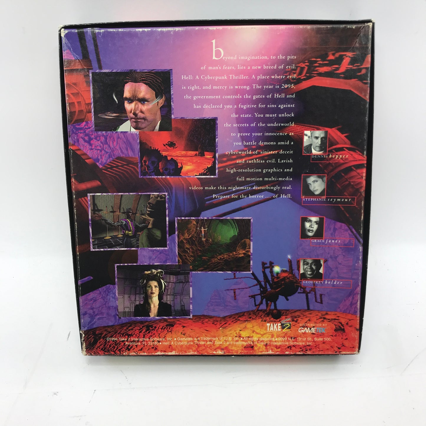 Hell: A Cyberpunk Thriller (PC, 1989) w Original Big Box and Manual No Inserts