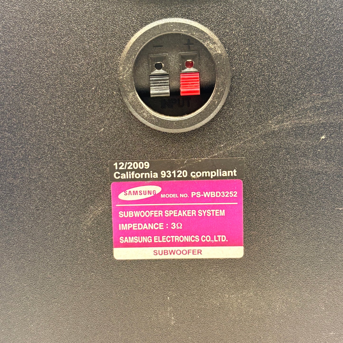 Samsung Subwoofer PS-WBD3252 Subwoofer Only