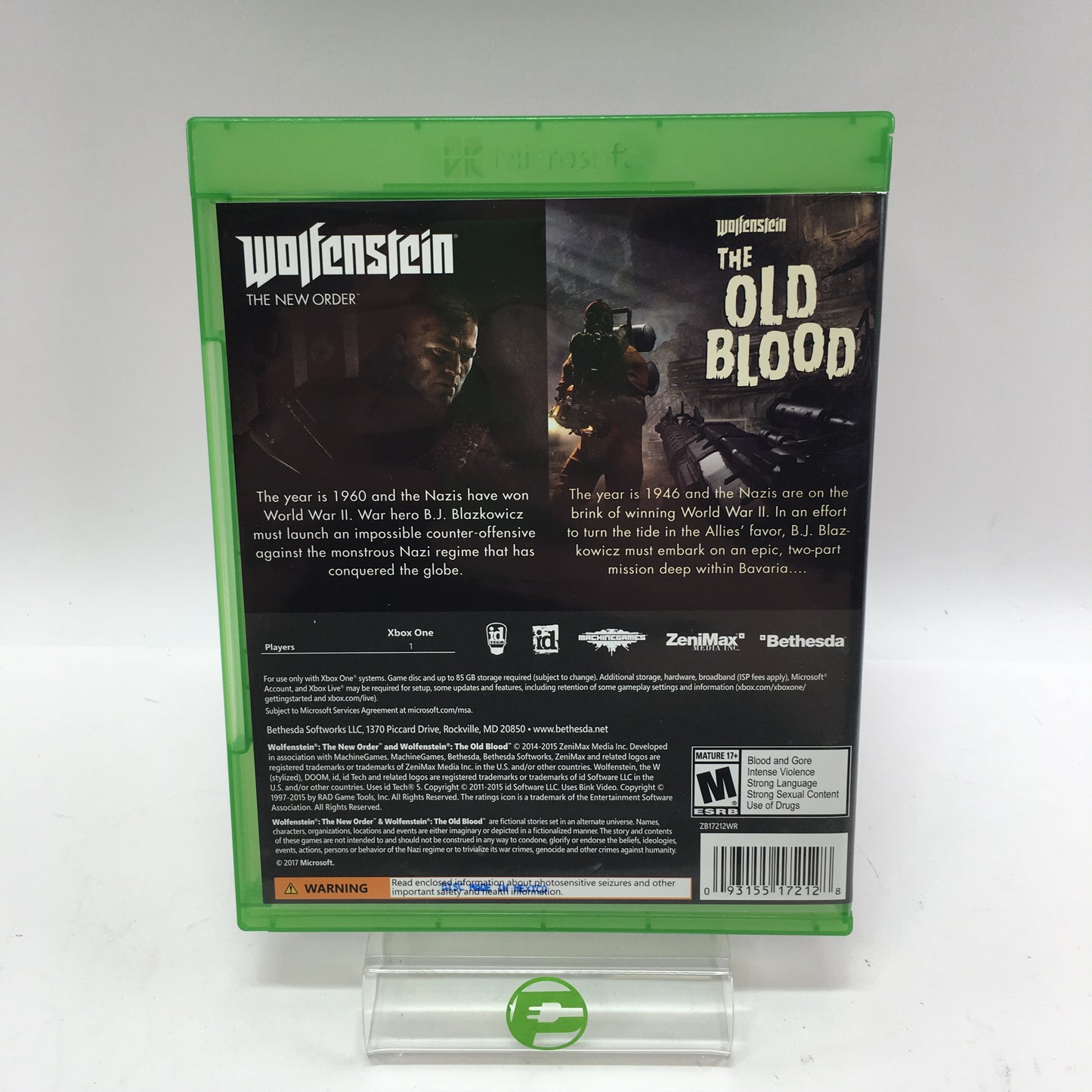 Wolfenstein The New Order and The Old Blood (Microsoft Xbox One, 2017)