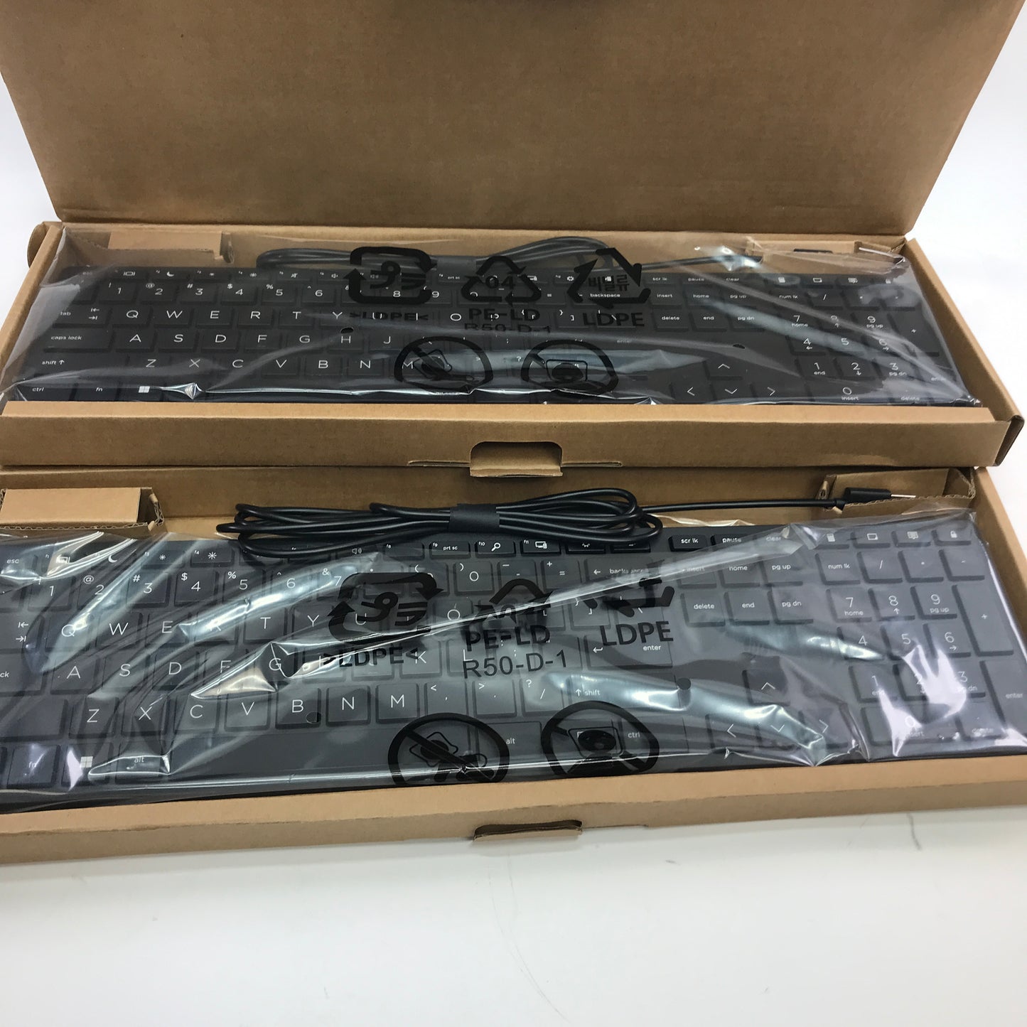 New HP Wired Desktop Keyboard 320K Lot of 3 HP Desktop Keyboards