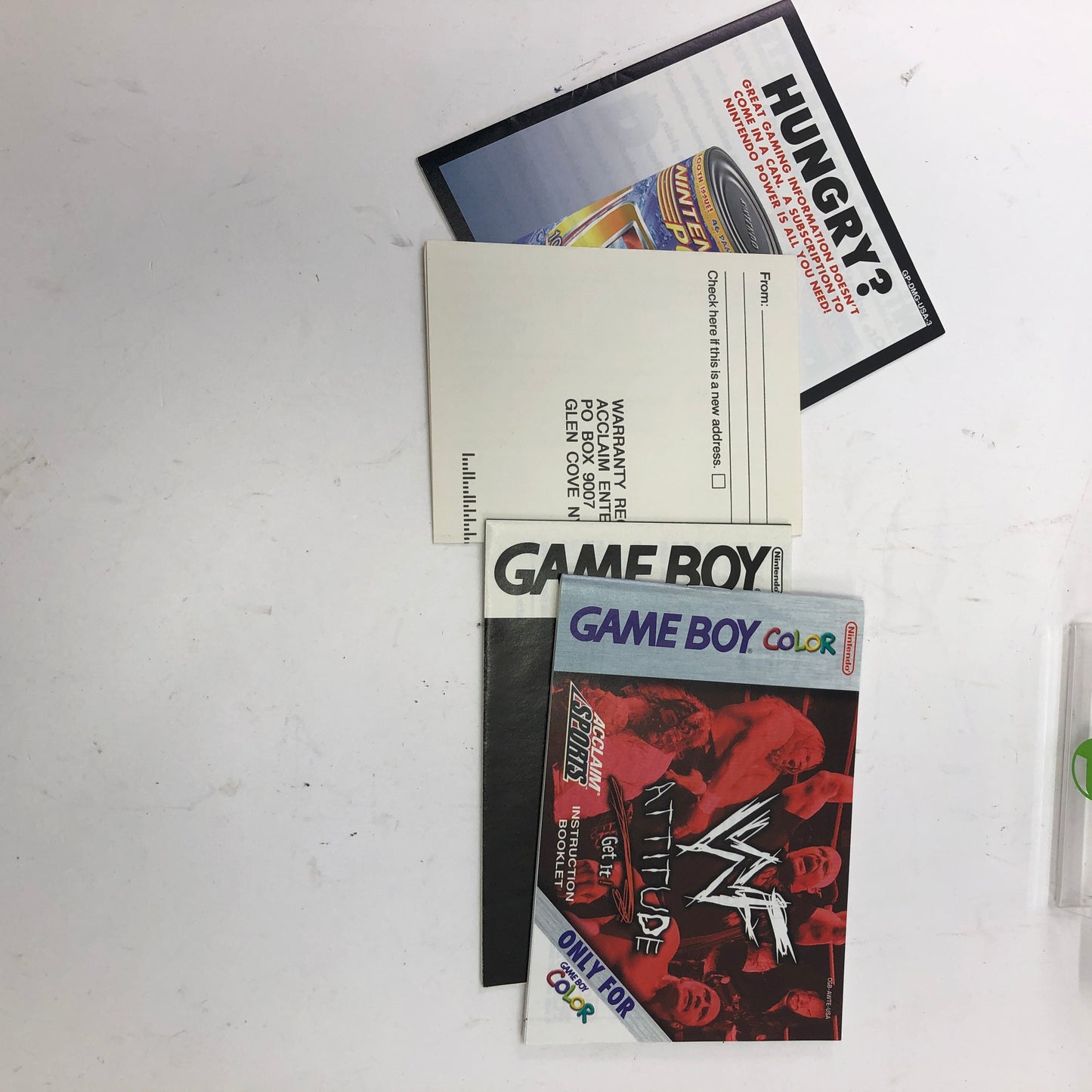 WWF Attitude (Nintendo GameBoy Color, 1999) Complete in Box w Inserts, CIB