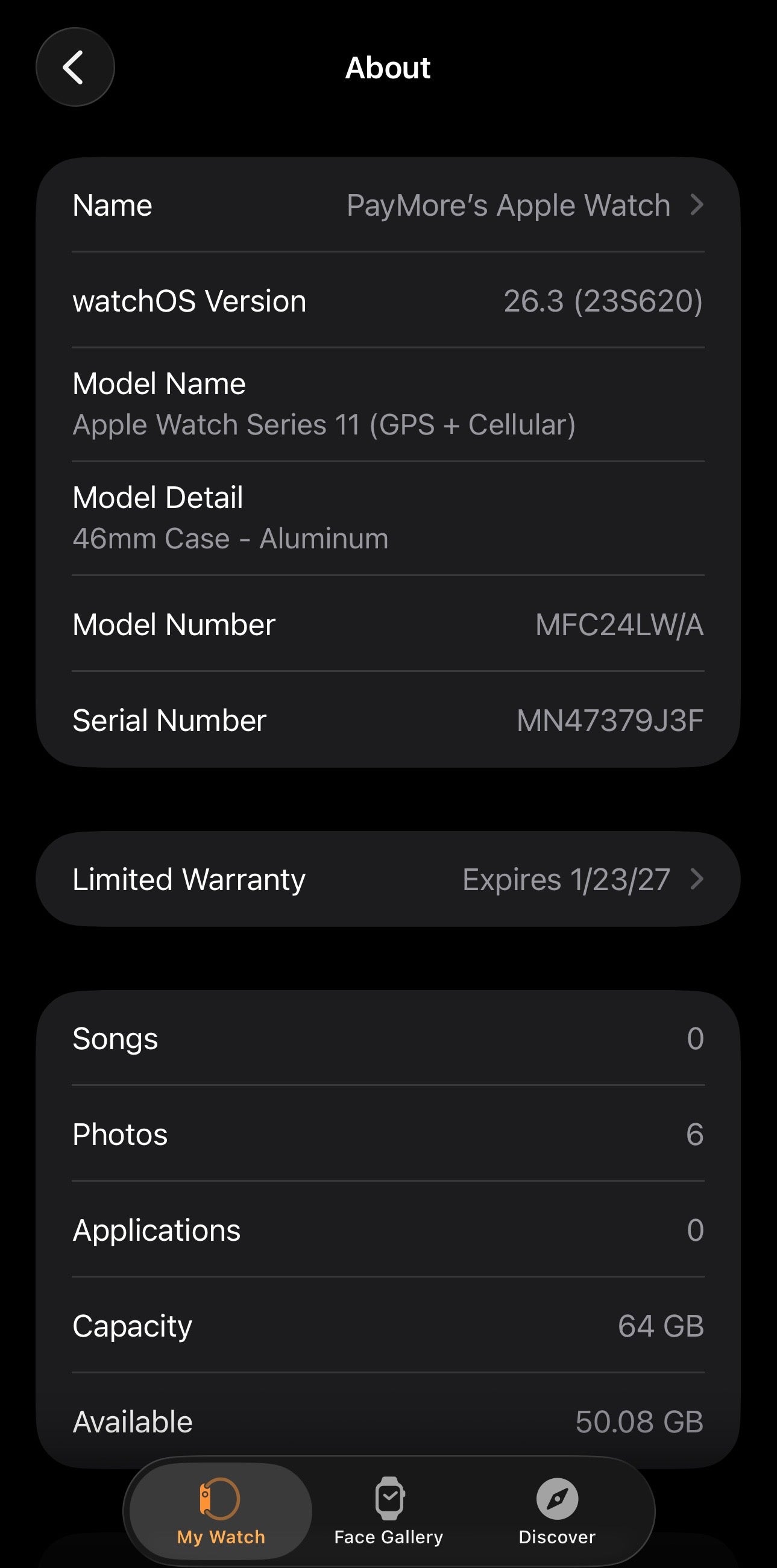 Unlocked Apple Watch Series 11 46MM Jet Black Aluminum Black SportBand MFC24LW/A
