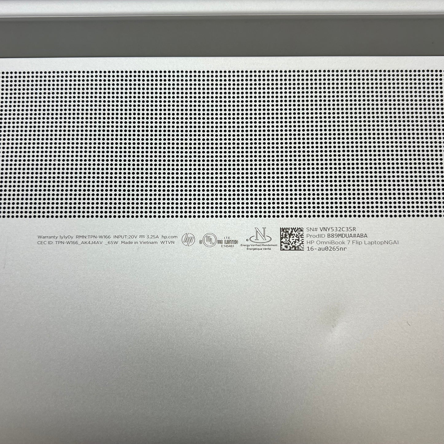 HP Omnibook 7 TPN-W166 16" Intel Core Ultra 5 2.1GHz 16GB RAM 500GB SSD