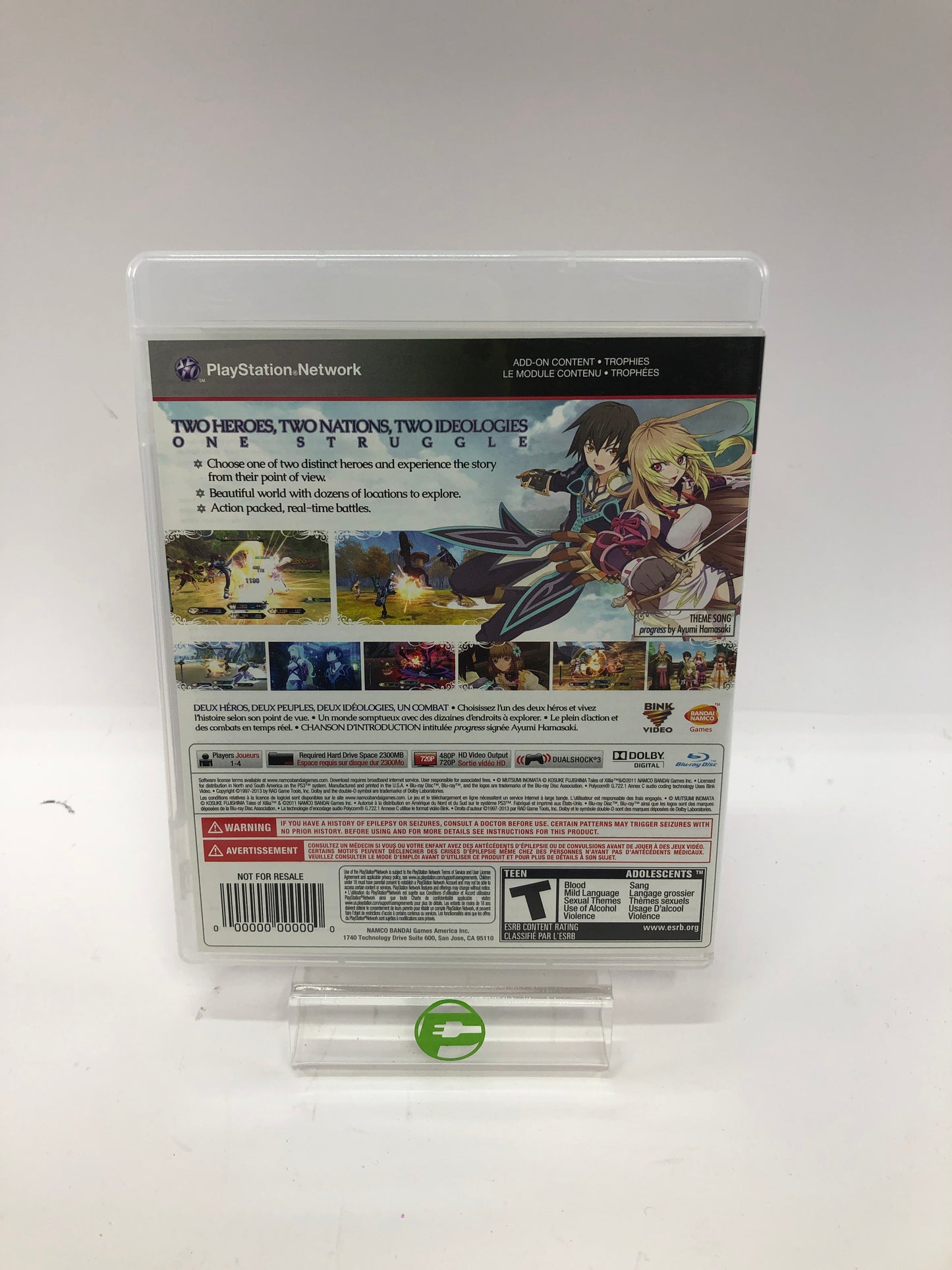 Tales of Xillia (Sony PlayStation 3 PS3, 2013) No Manual, Not For Resale Label