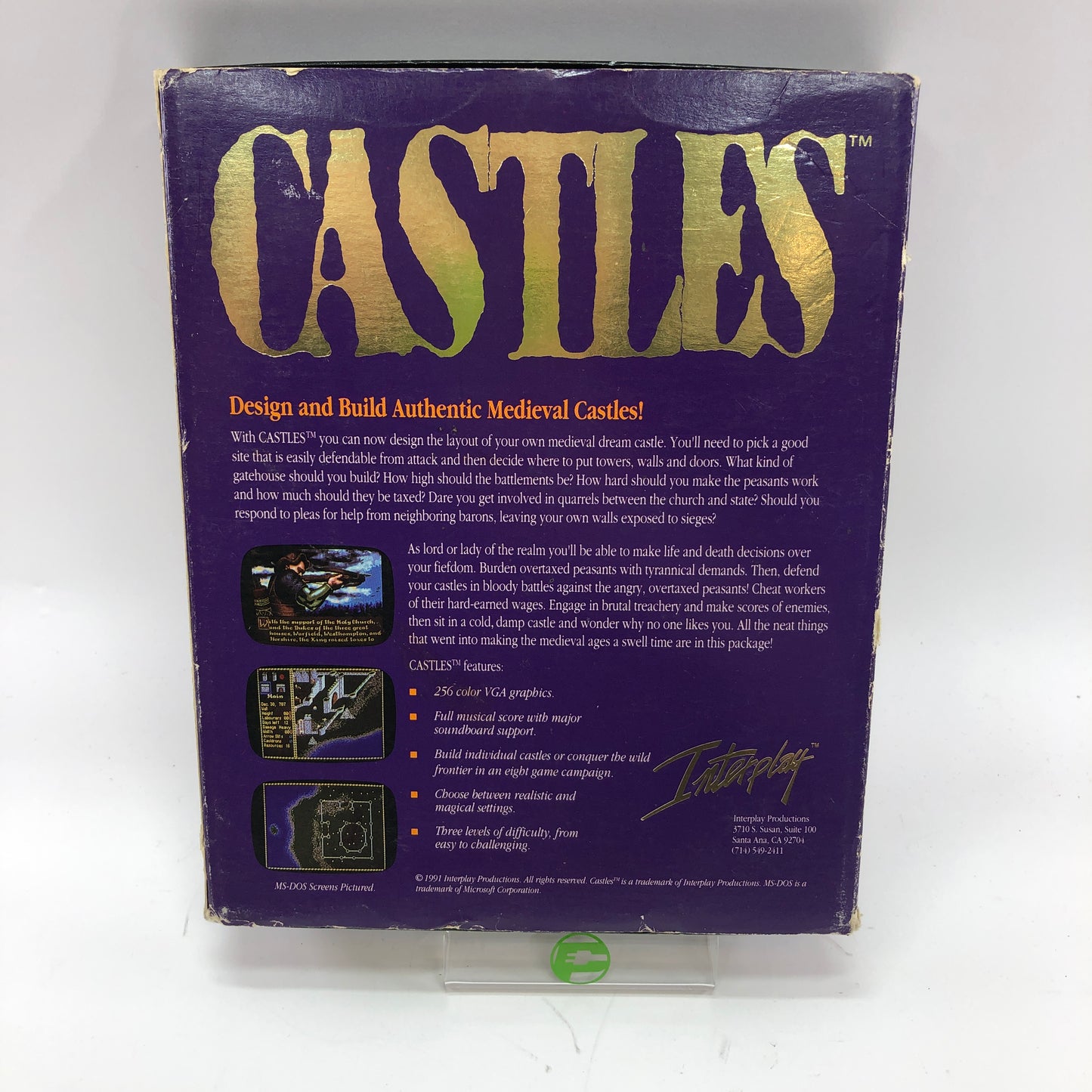 Castles (PC, 1990) Complete in Original Box w/ Manual and Inserts, CIB